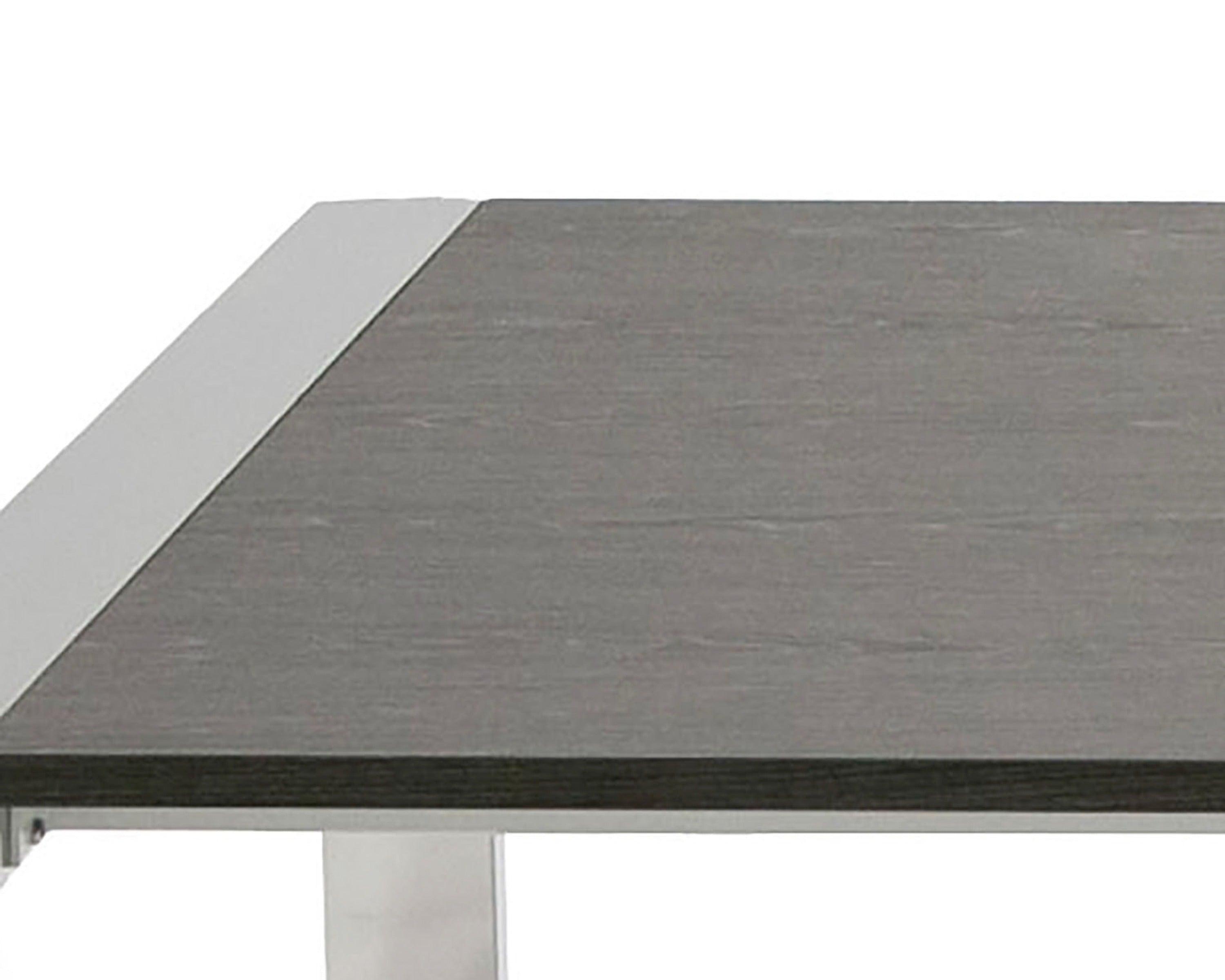 Modrest Fauna Modern Elm Stainless Steel Chrome Dining Table