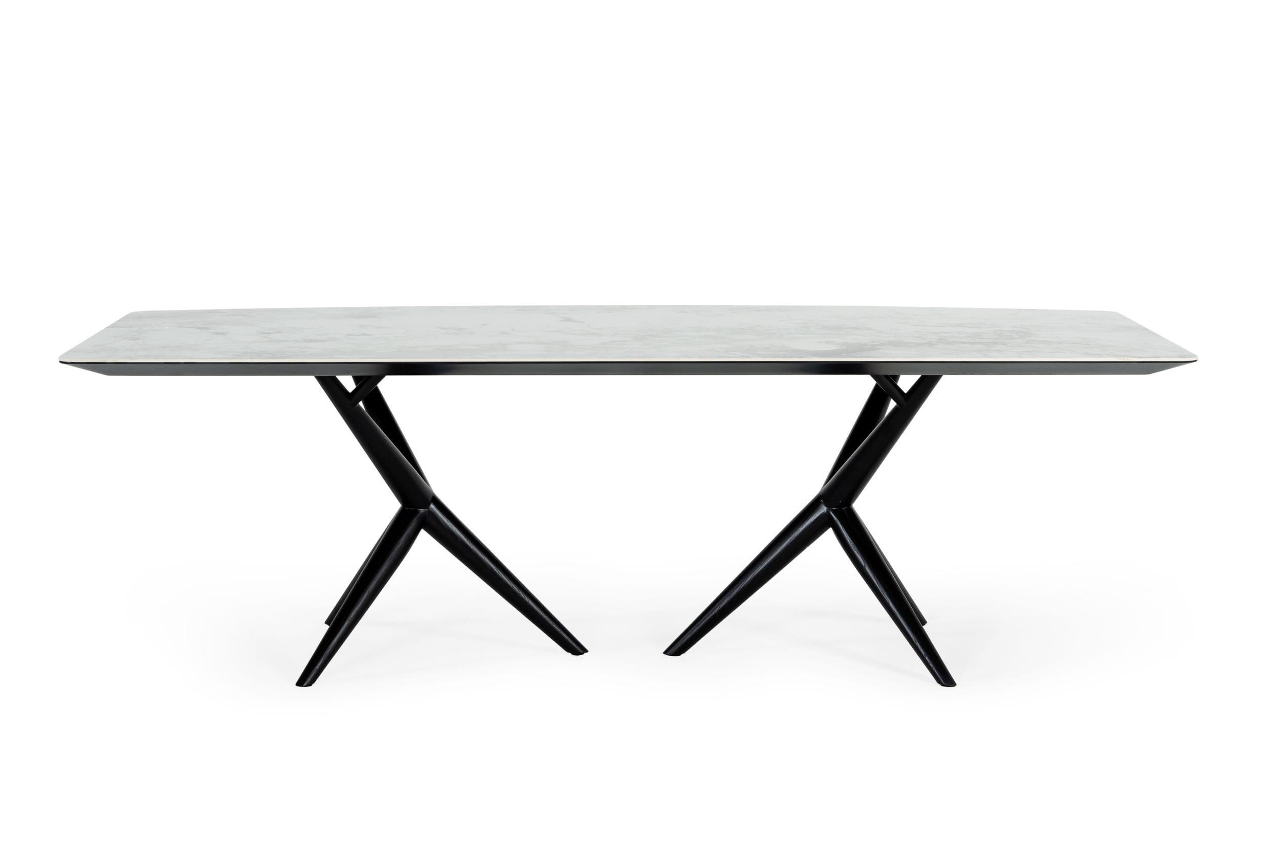 Modrest Stetson Modern Ceramic Smoked Ash Dining Table