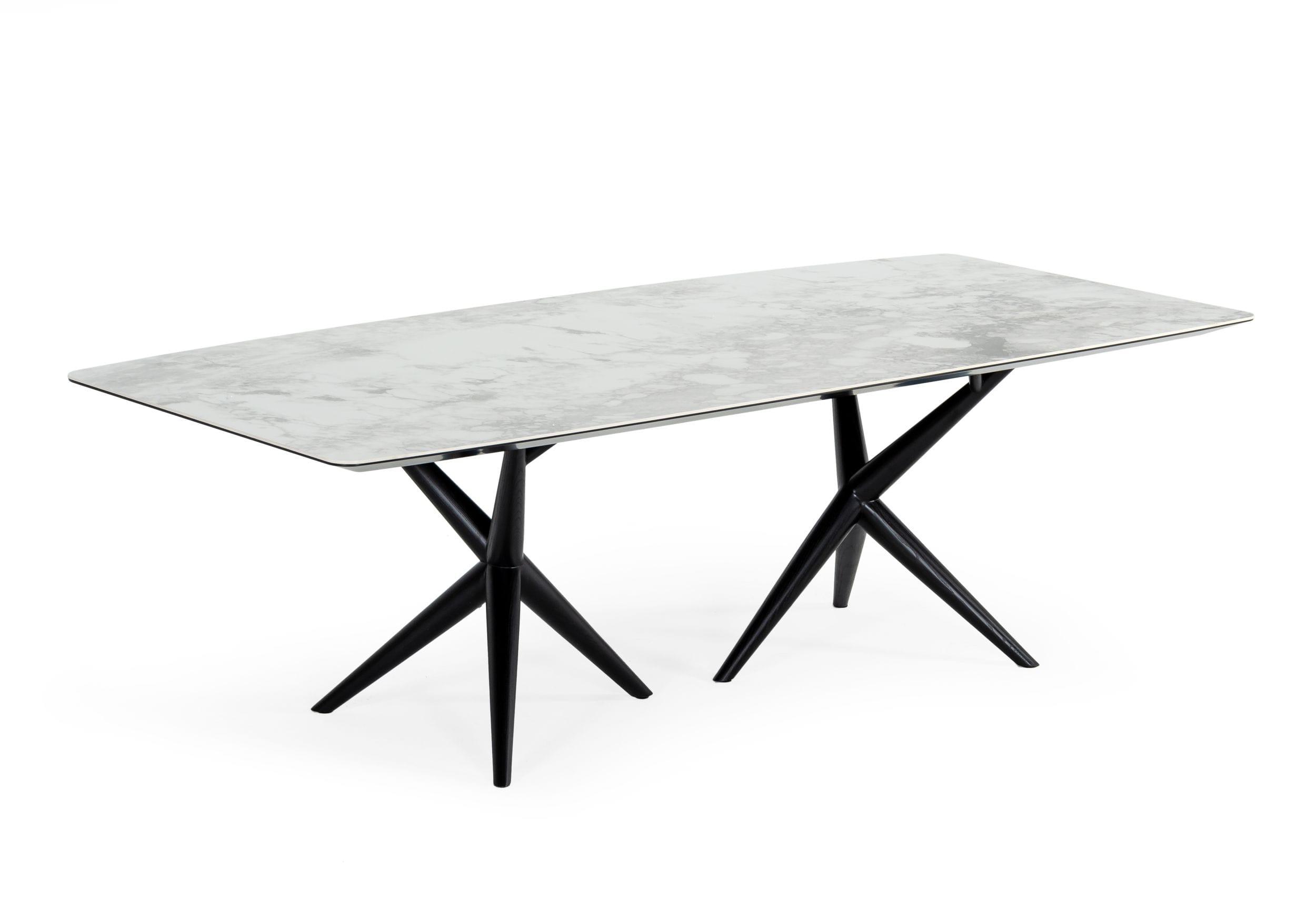 Modrest Stetson Modern Ceramic Smoked Ash Dining Table