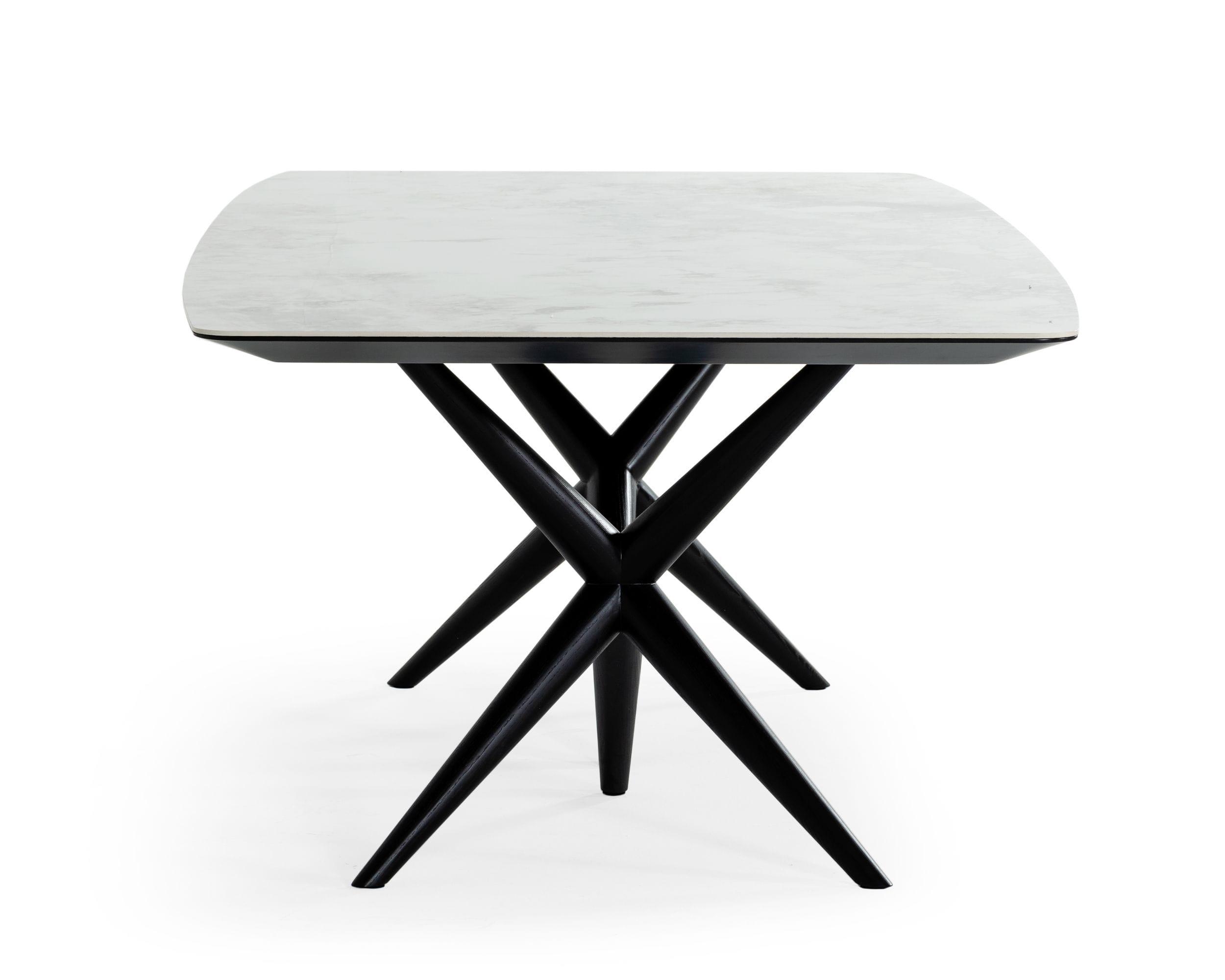 Modrest Stetson Modern Ceramic Smoked Ash Dining Table