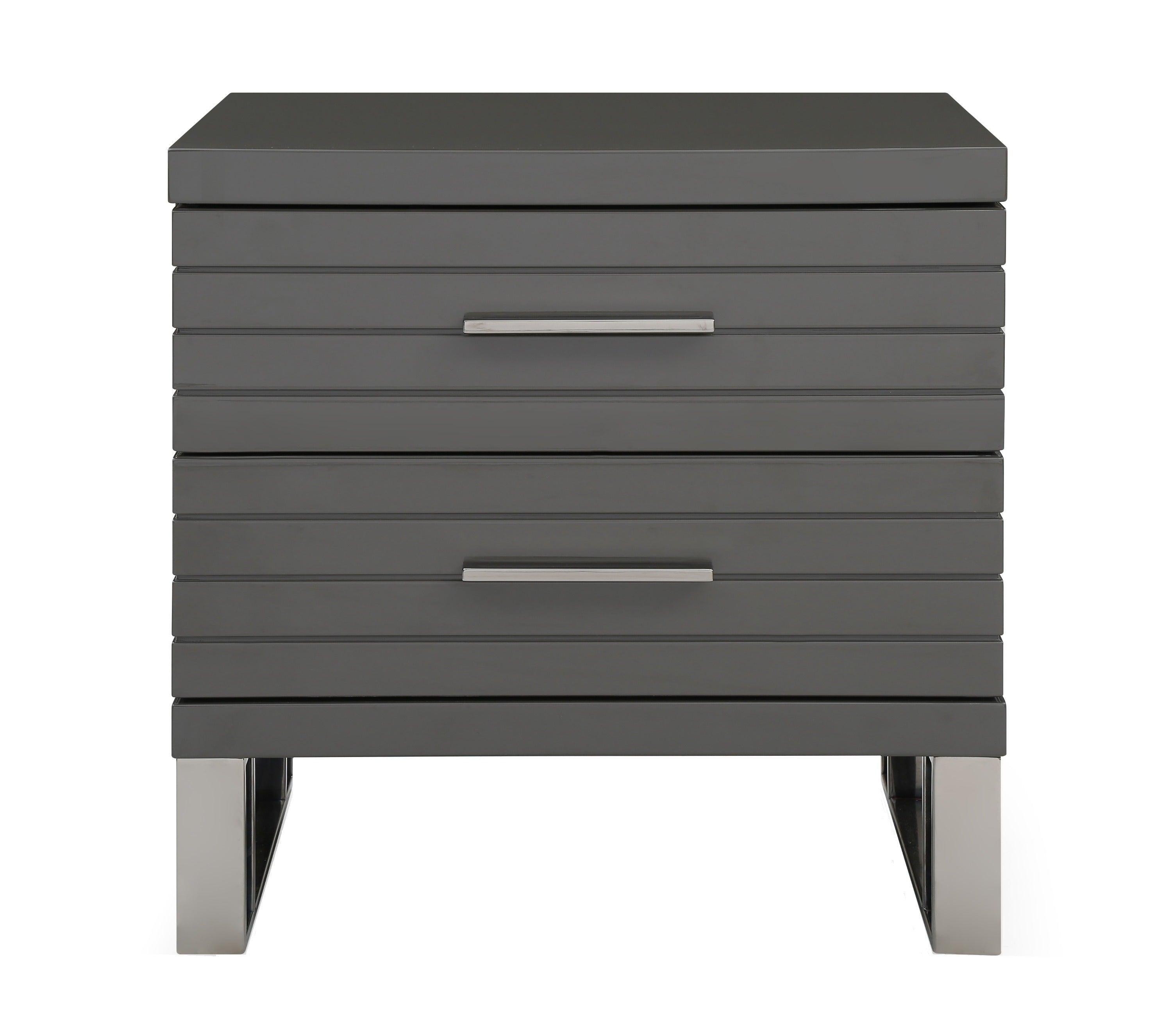 Modrest Splendor High Gloss Slatted Nightstand