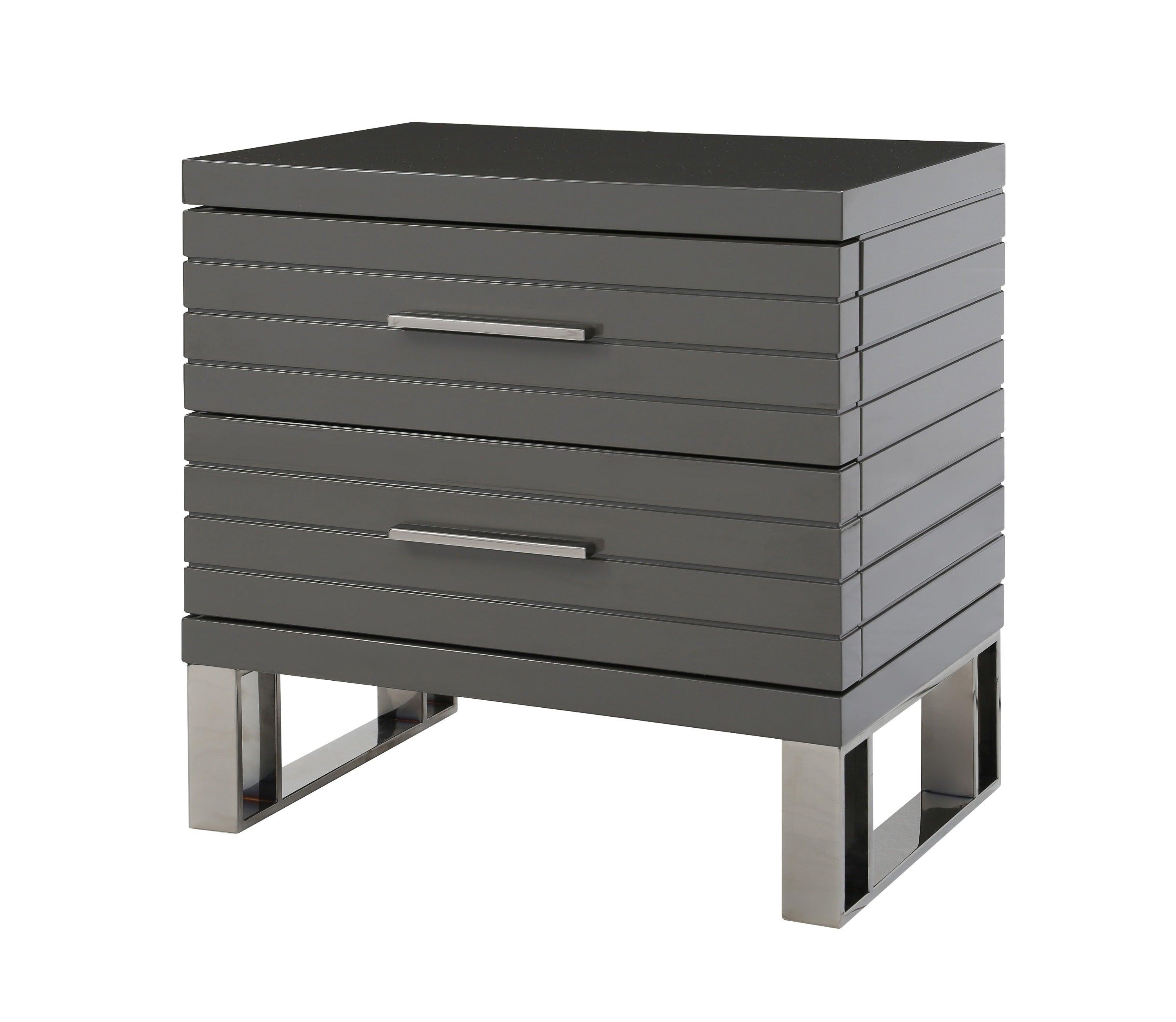 Modrest Splendor High Gloss Slatted Nightstand