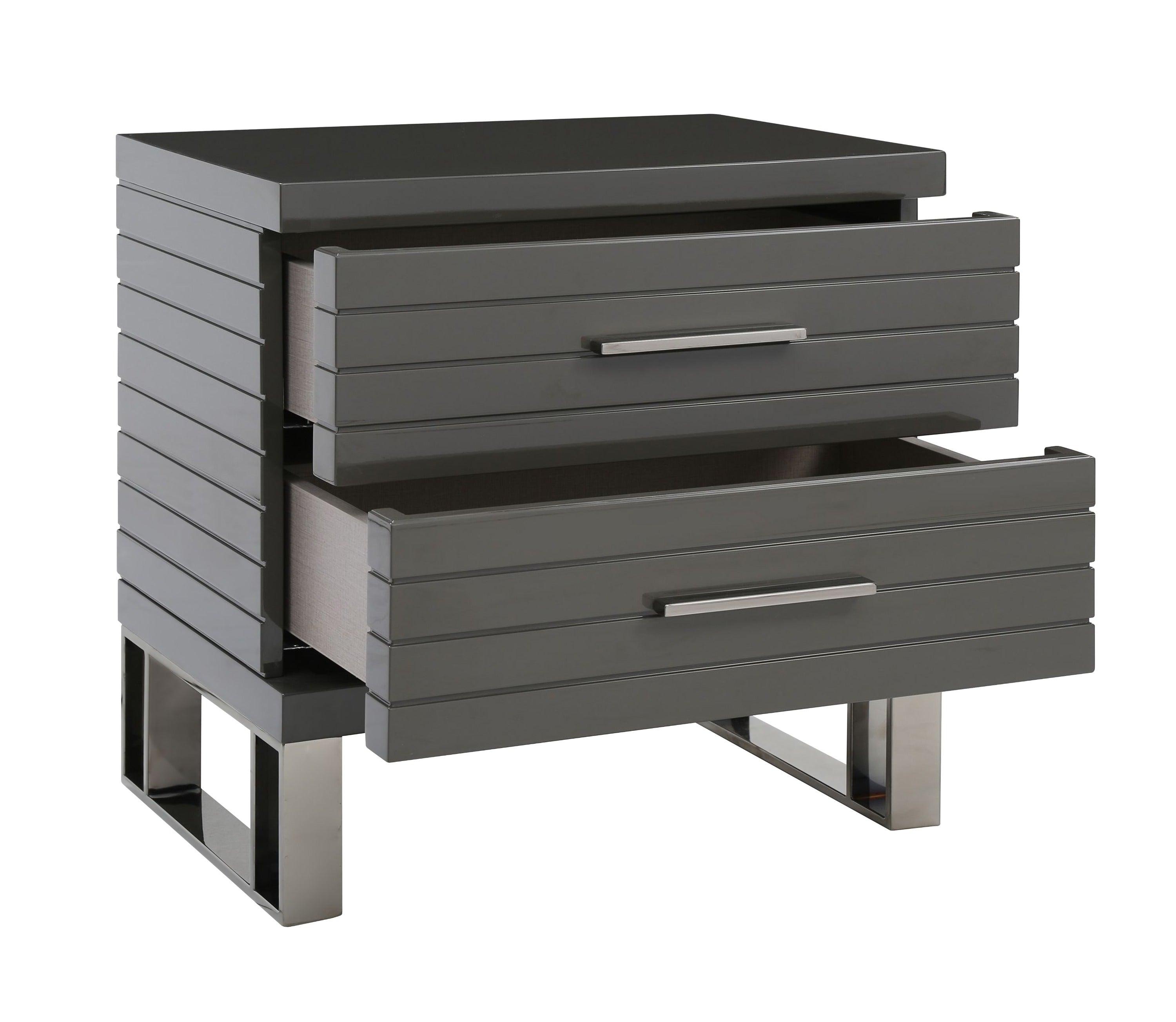 Modrest Splendor High Gloss Slatted Nightstand