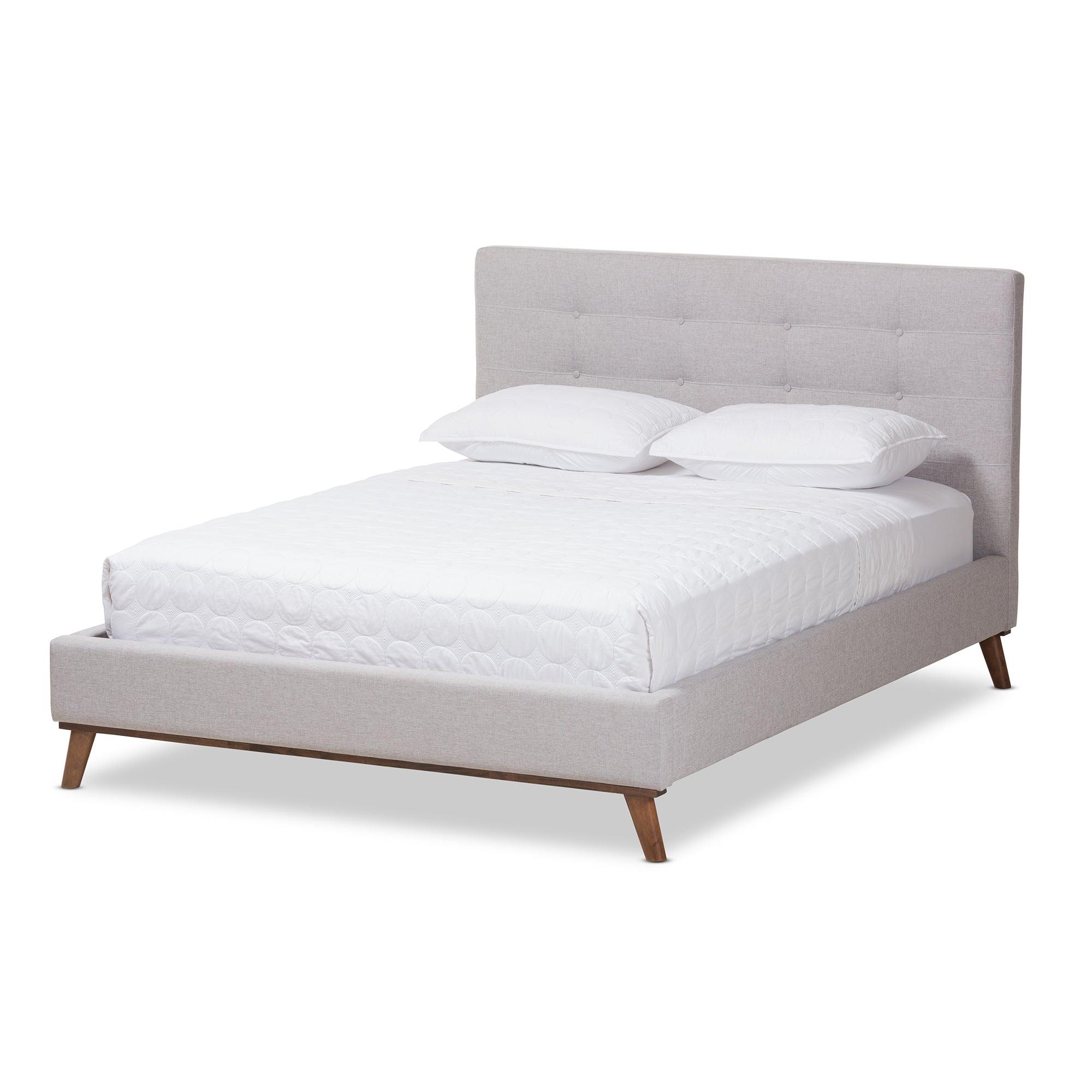 Valencia Mid-Century Modern ish Fabric Platform Bed