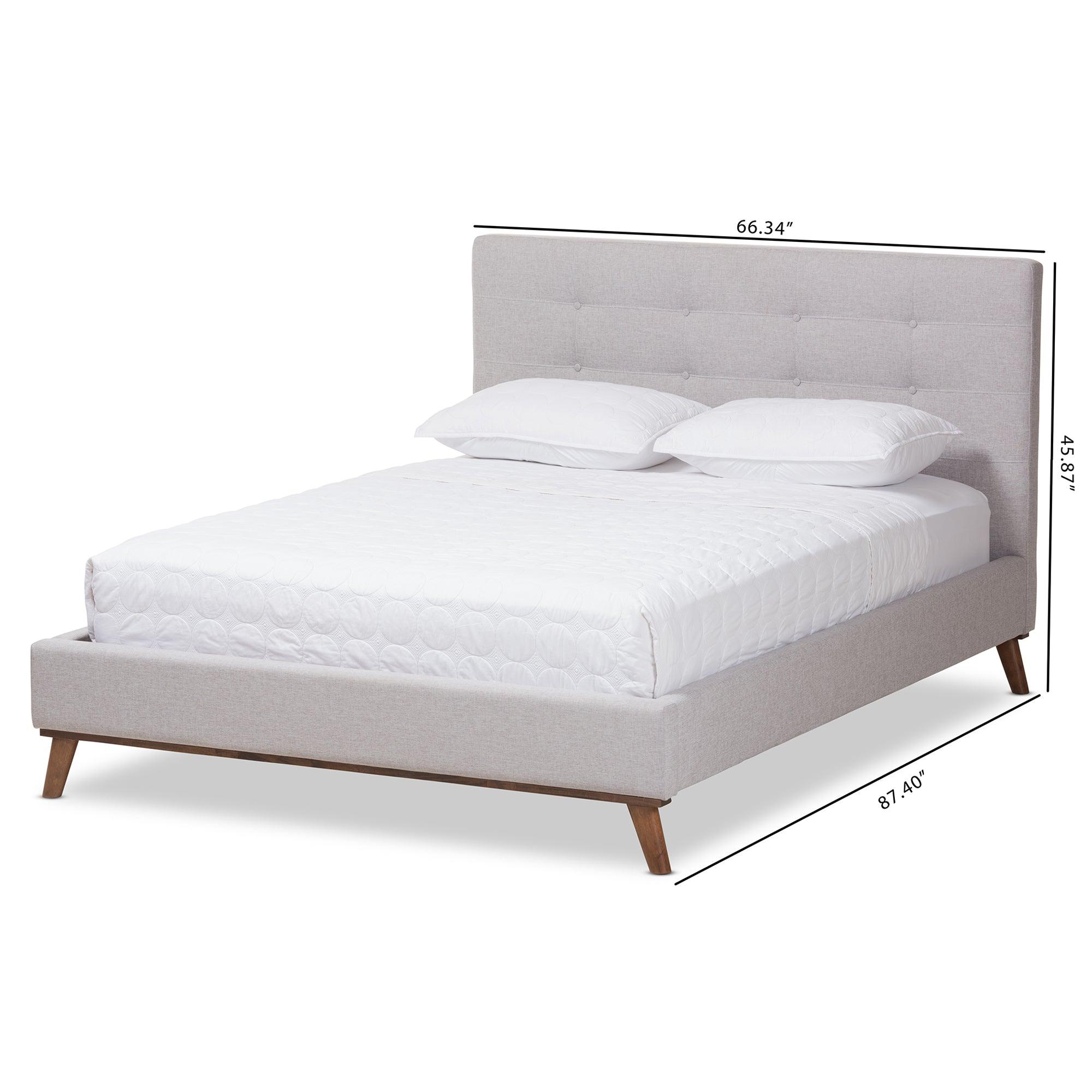 Valencia Mid-Century Modern ish Fabric Platform Bed