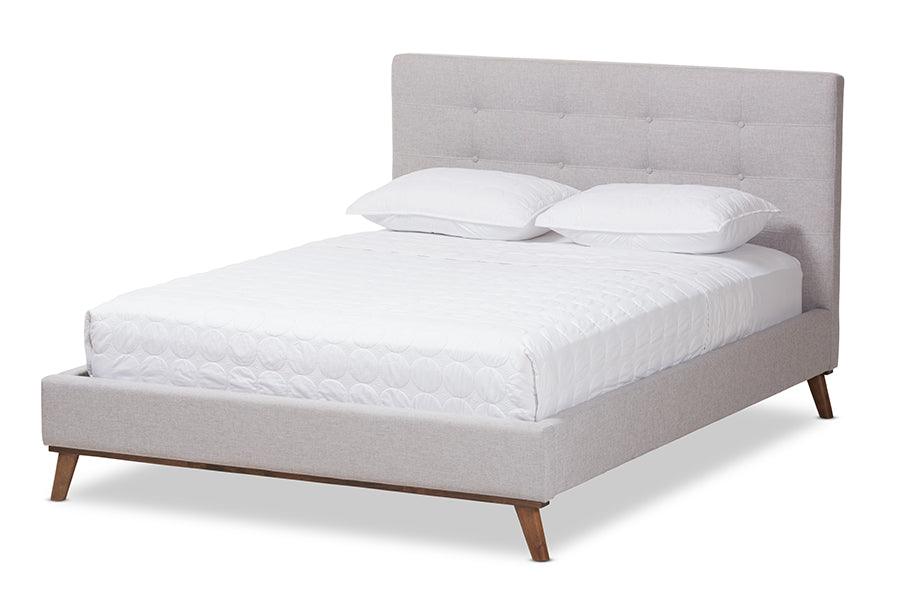 Valencia Mid-Century Modern ish Fabric Platform Bed