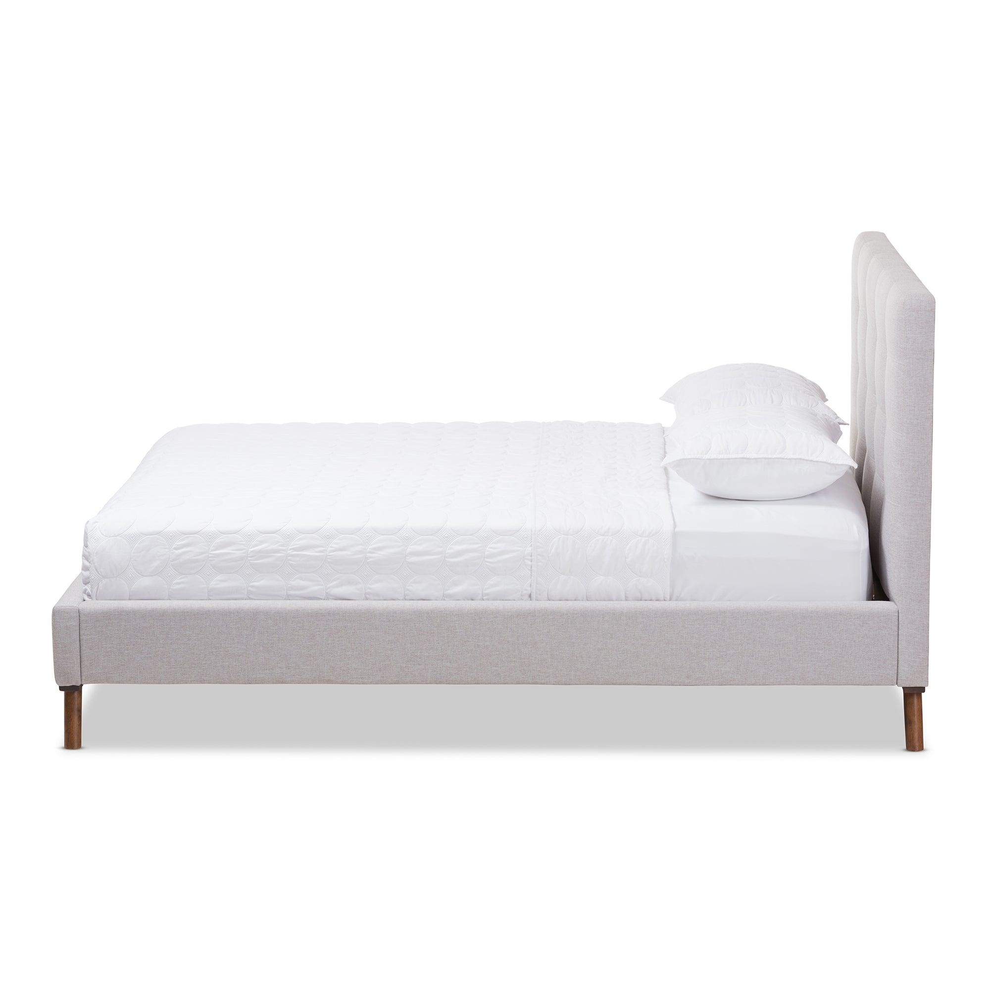 Valencia Mid-Century Modern ish Fabric Platform Bed