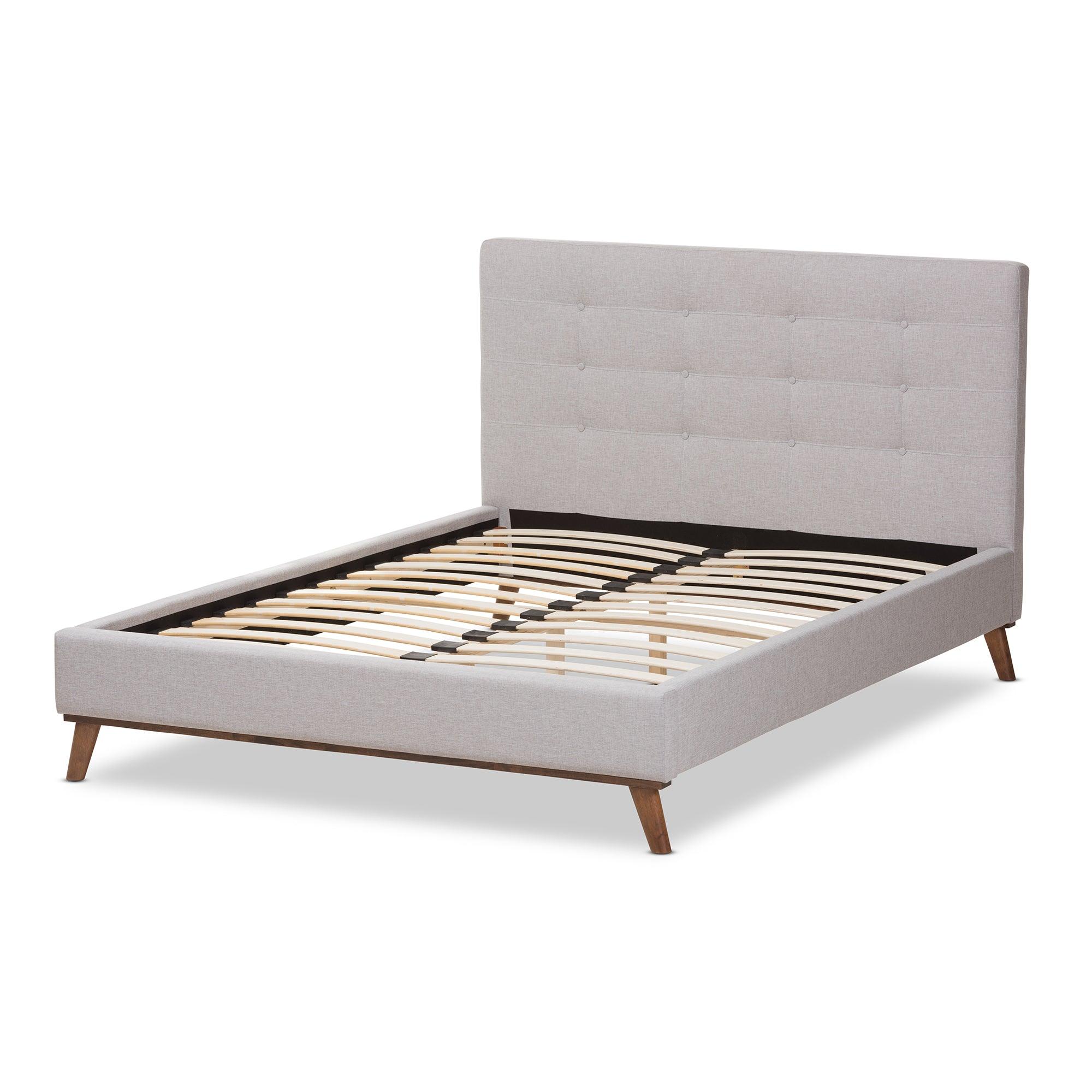 Valencia Mid-Century Modern ish Fabric Platform Bed