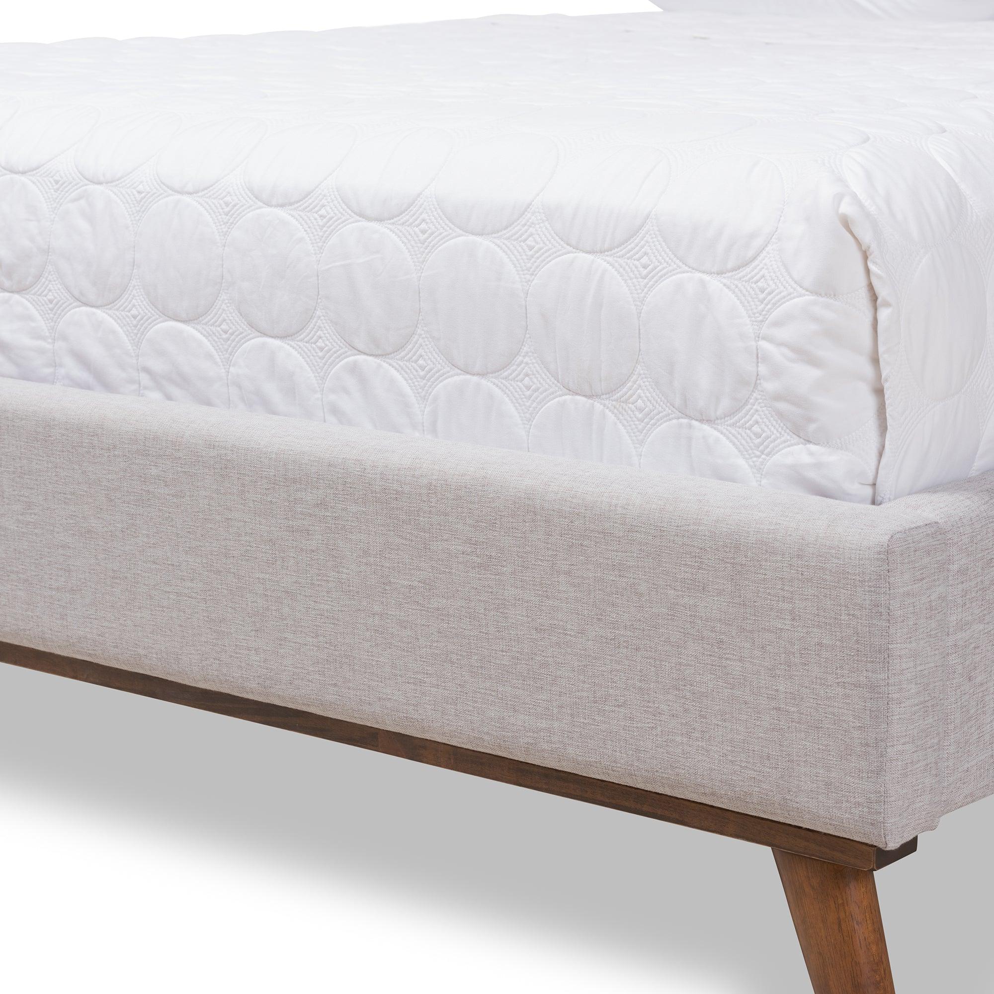 Valencia Mid-Century Modern ish Fabric Platform Bed