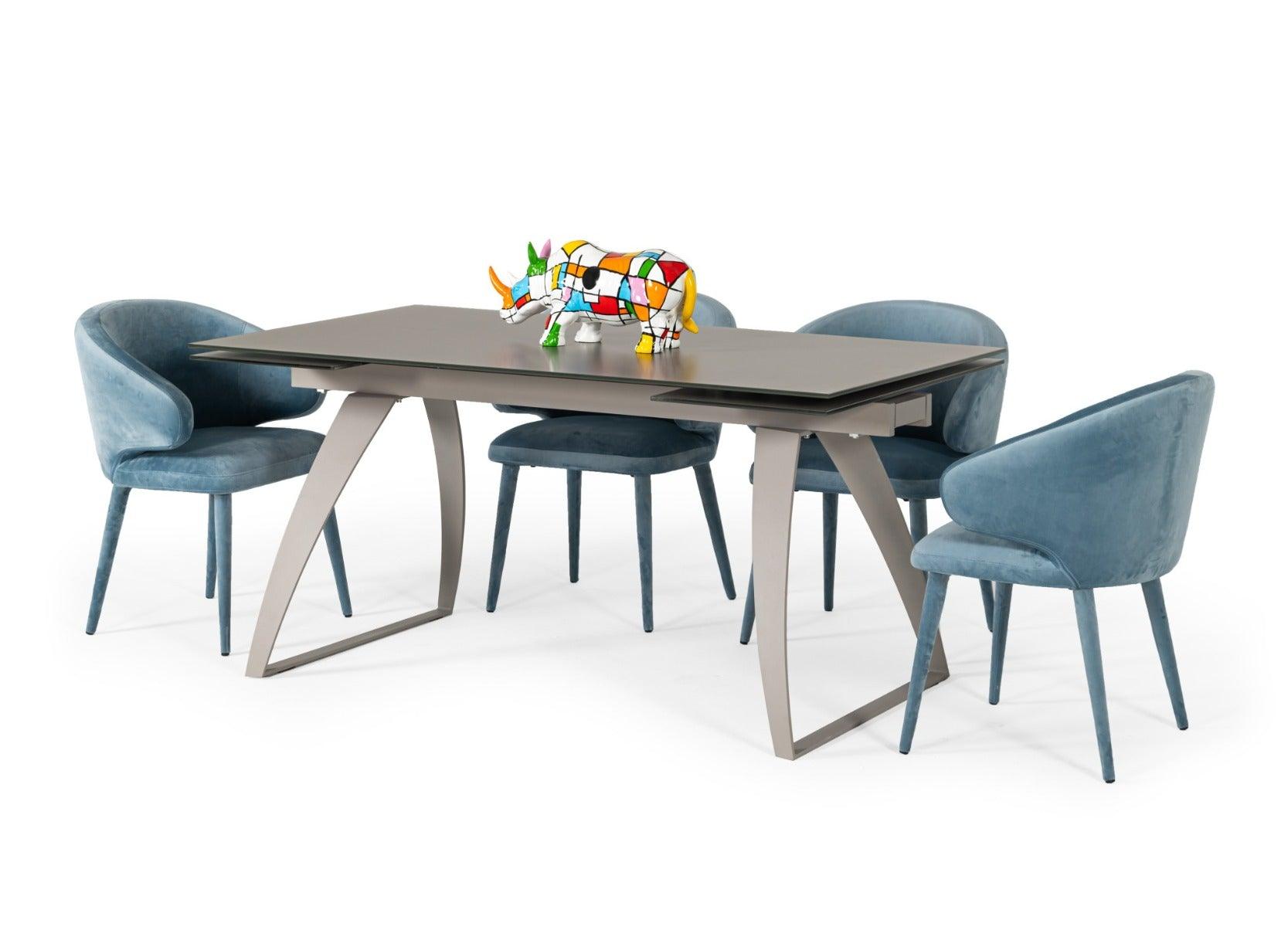 Modrest Pittson Modern Extendable Glass Dining Table