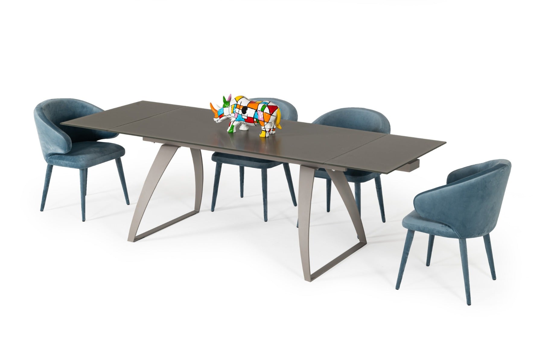 Modrest Pittson Modern Extendable Glass Dining Table