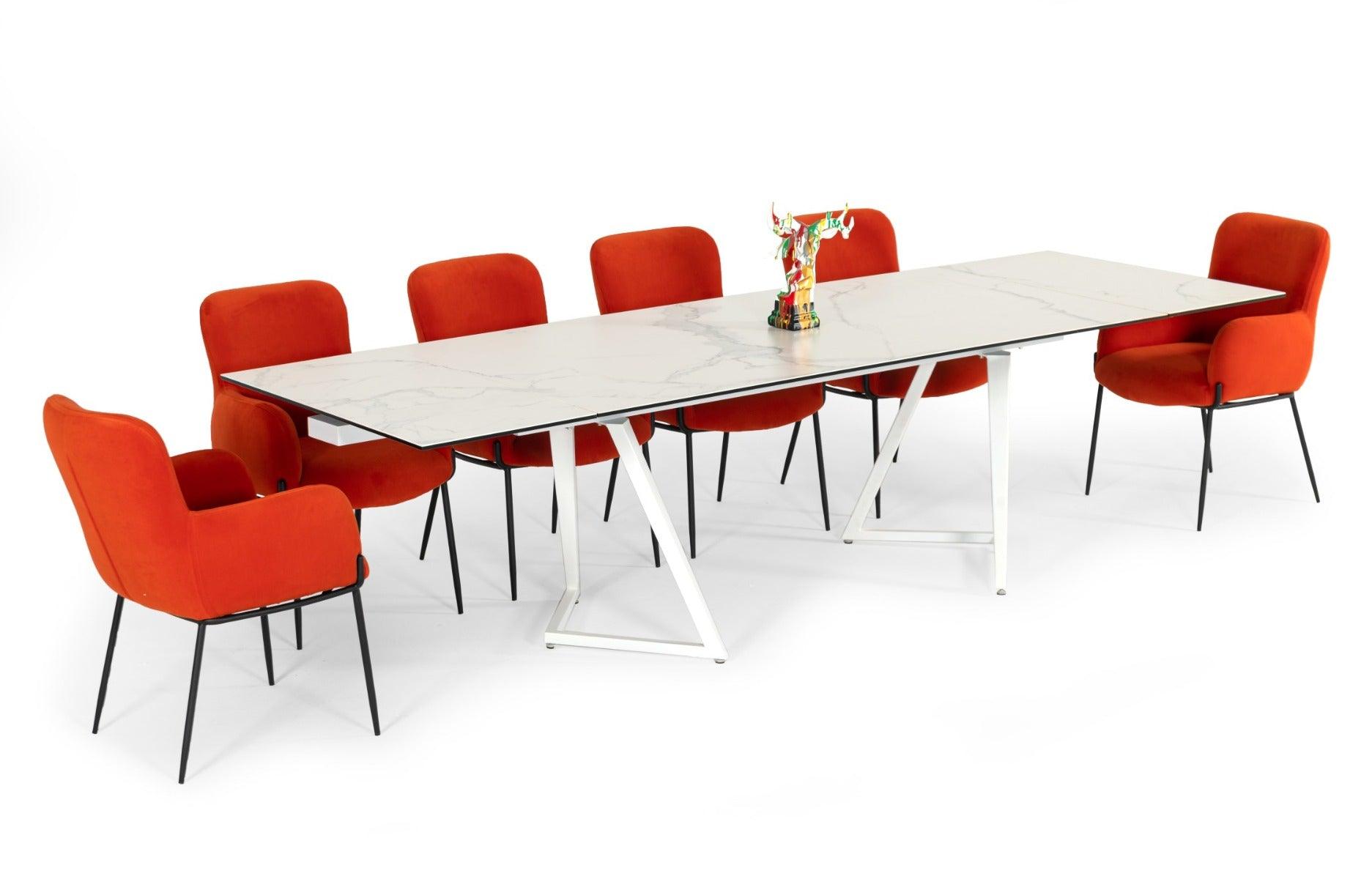 Modrest Farrell Modern Ceramic Extendable Dining Table