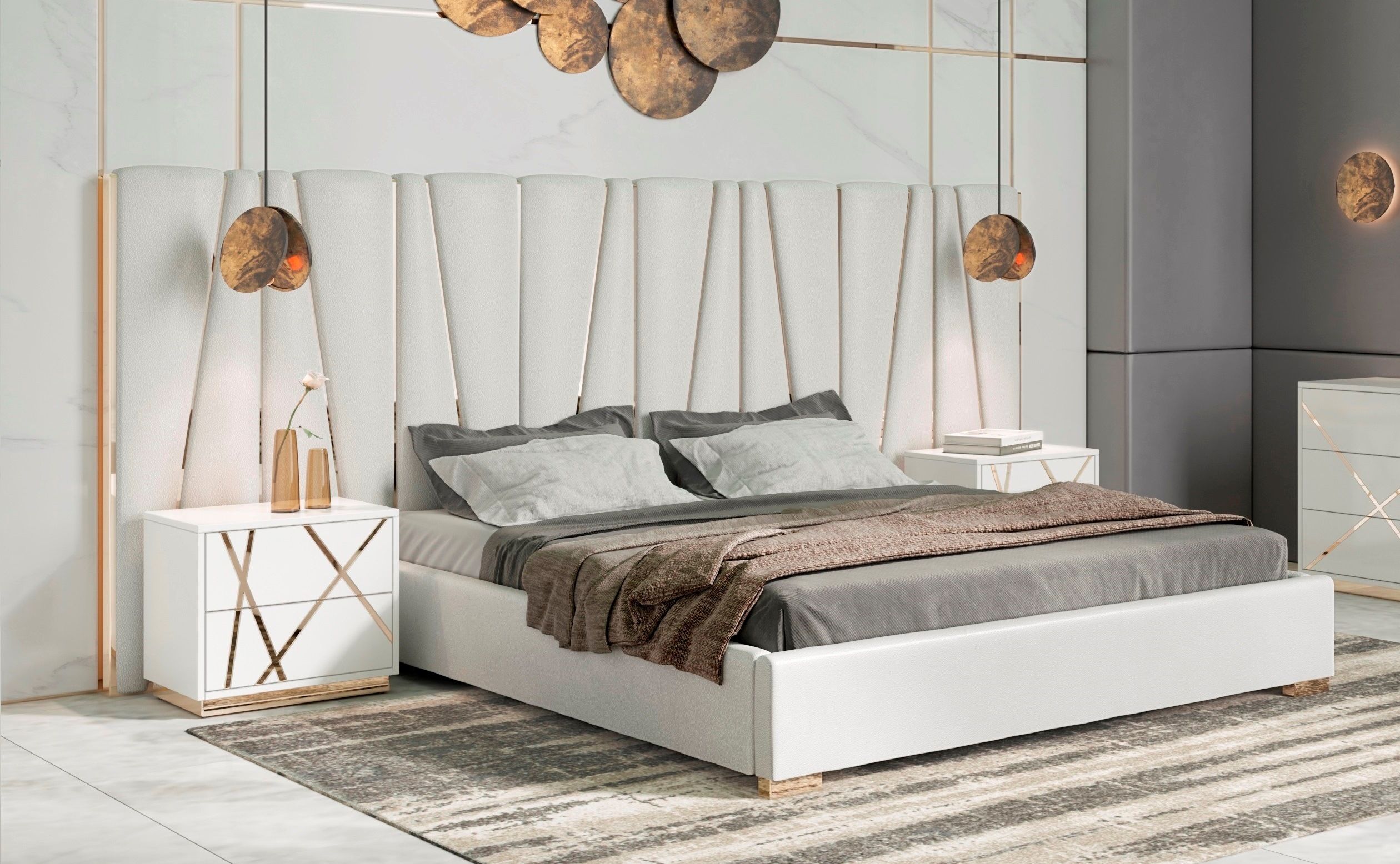 Modrest Nixa Modern Bedroom Set with Nightstands