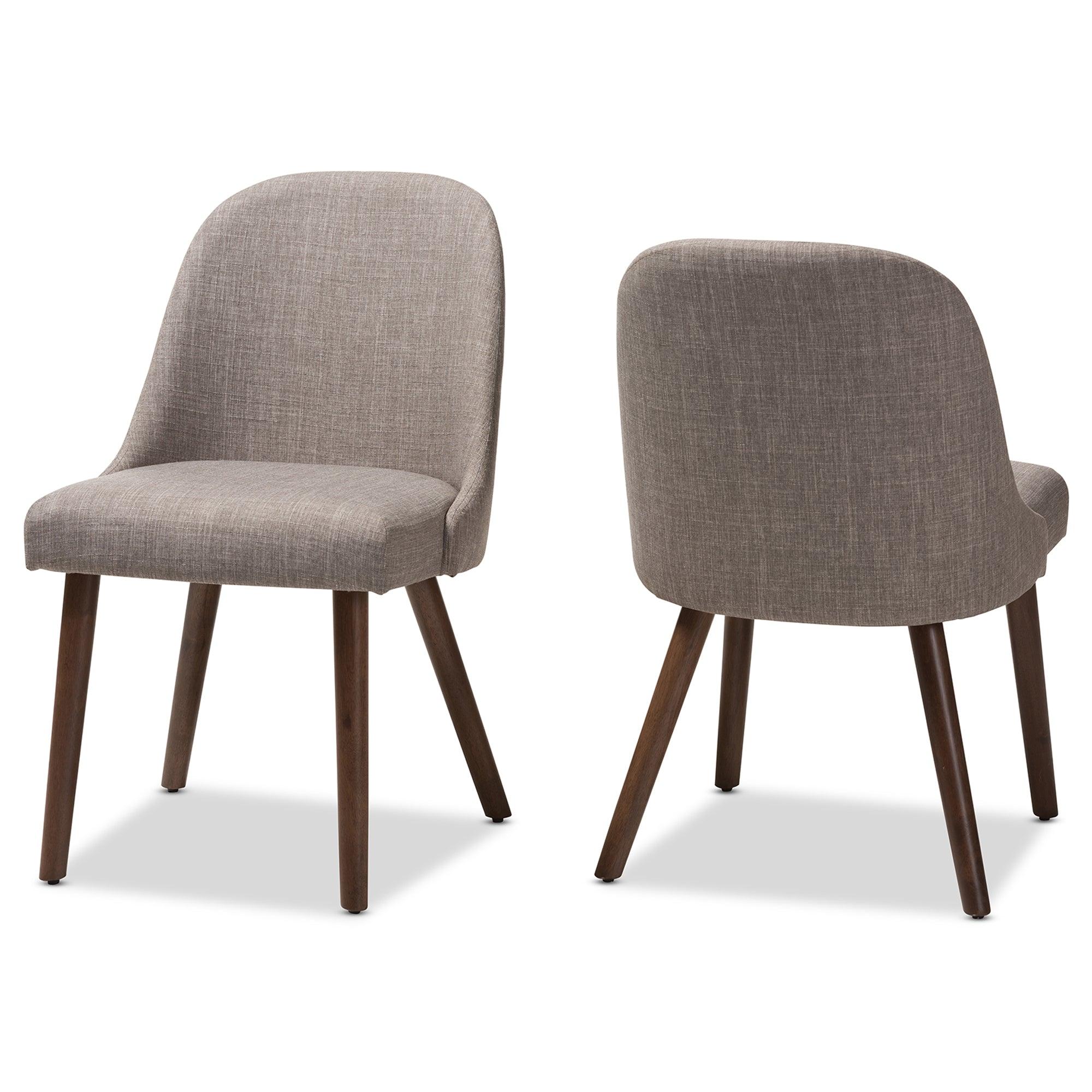 Cody Mid-Century Modern Light Fabric Upholstered Finished Wood Dining Chair (Set of 2)