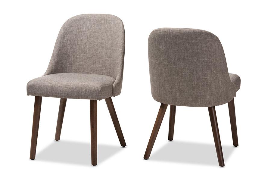 Cody Mid-Century Modern Light Fabric Upholstered Finished Wood Dining Chair (Set of 2)