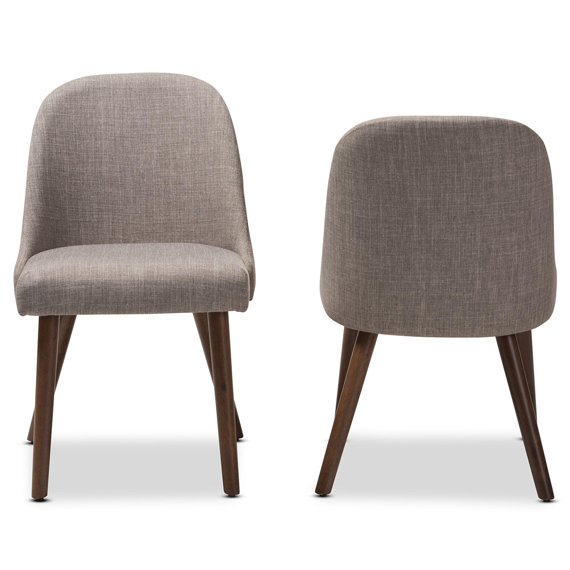 Cody Mid-Century Modern Light Fabric Upholstered Finished Wood Dining Chair (Set of 2)