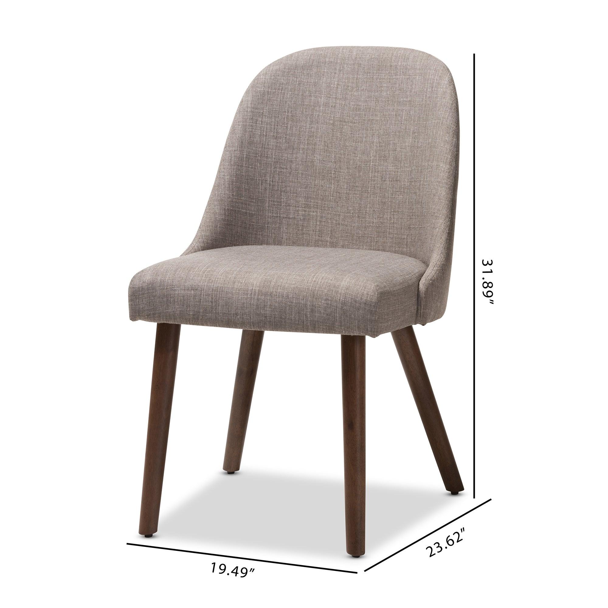 Cody Mid-Century Modern Light Fabric Upholstered Finished Wood Dining Chair (Set of 2)