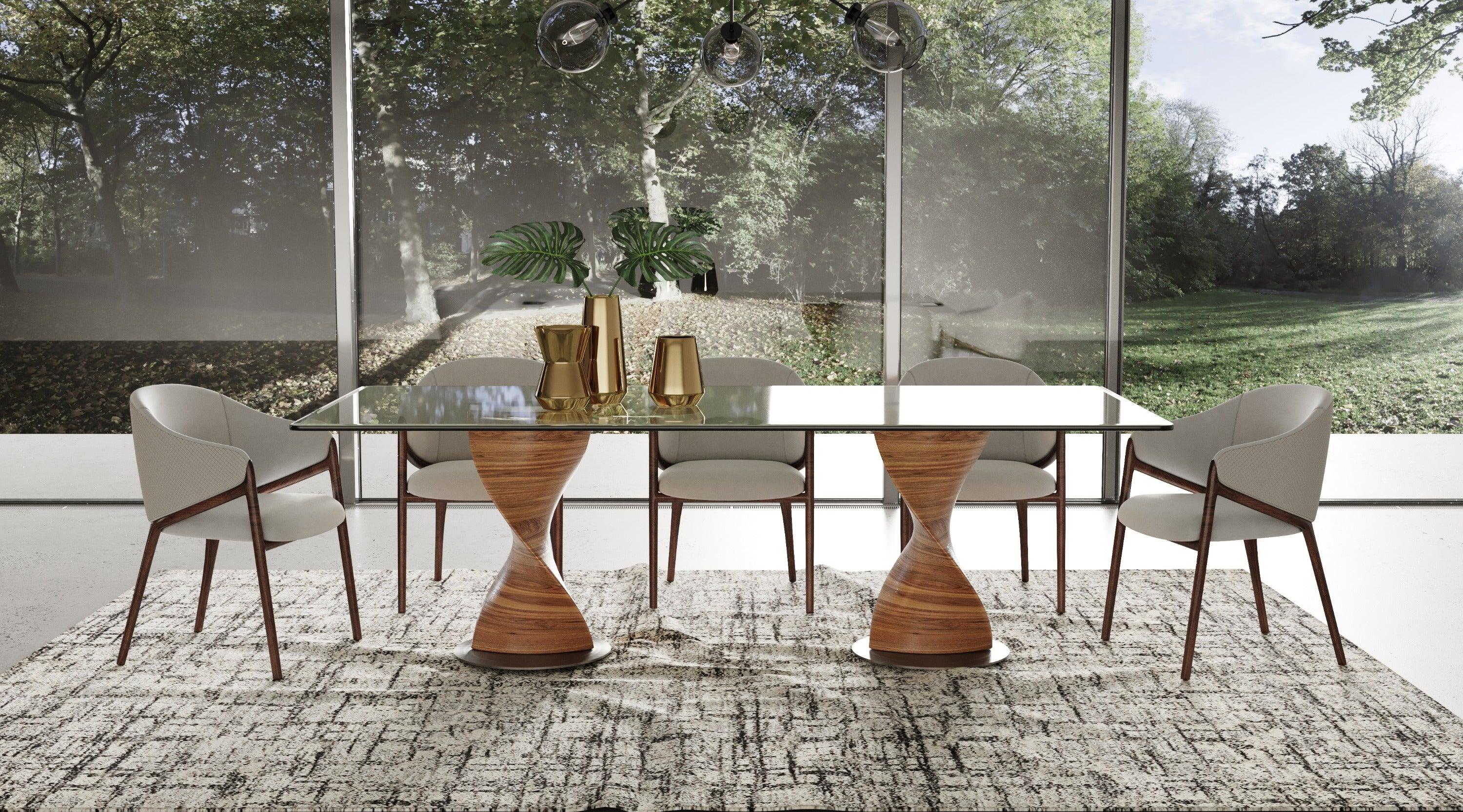 Modrest Cleveland Contemporary Glass and Dining Table