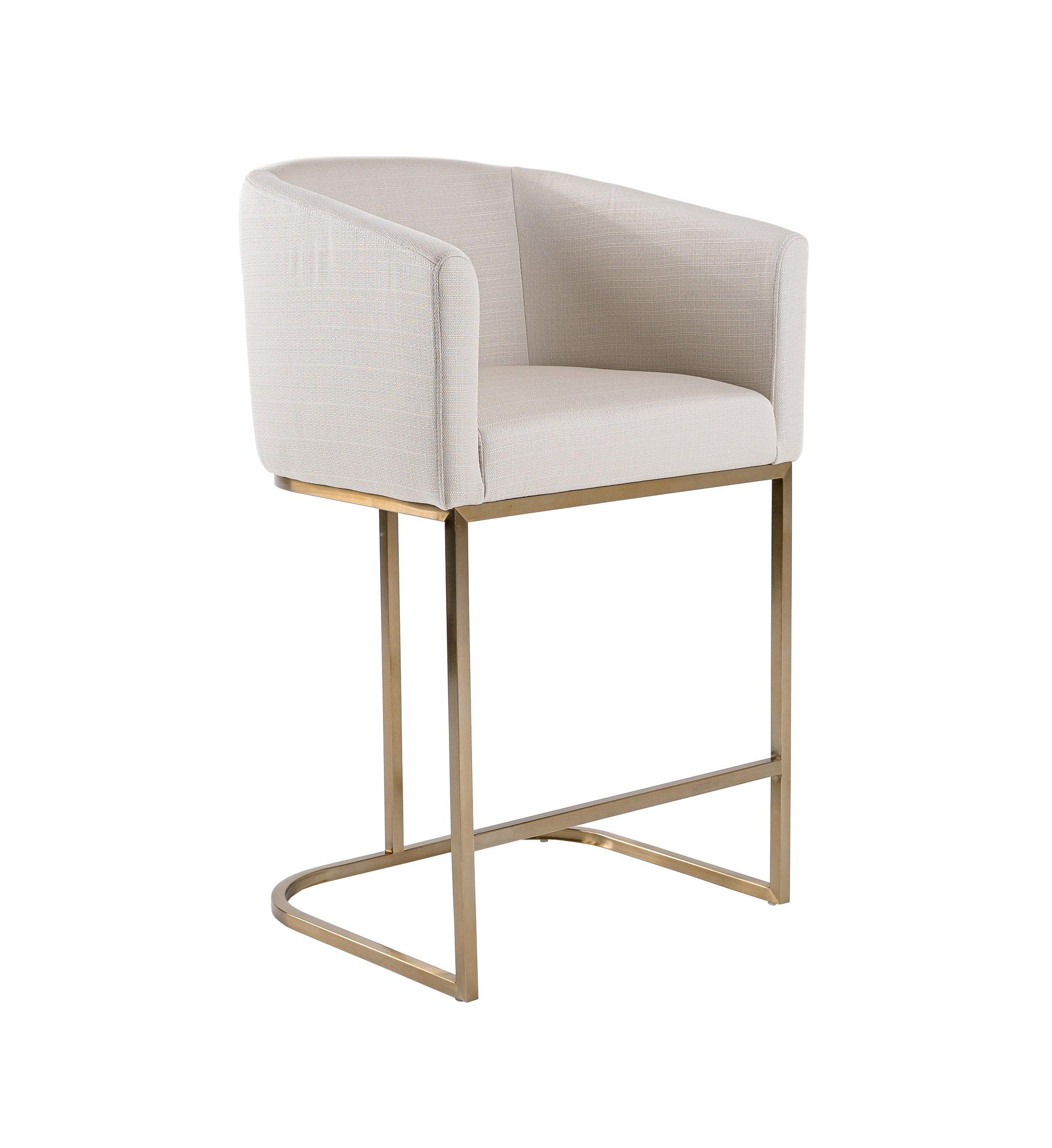 Modrest Yukon Modern Off Fabric Brushed Counter Chair