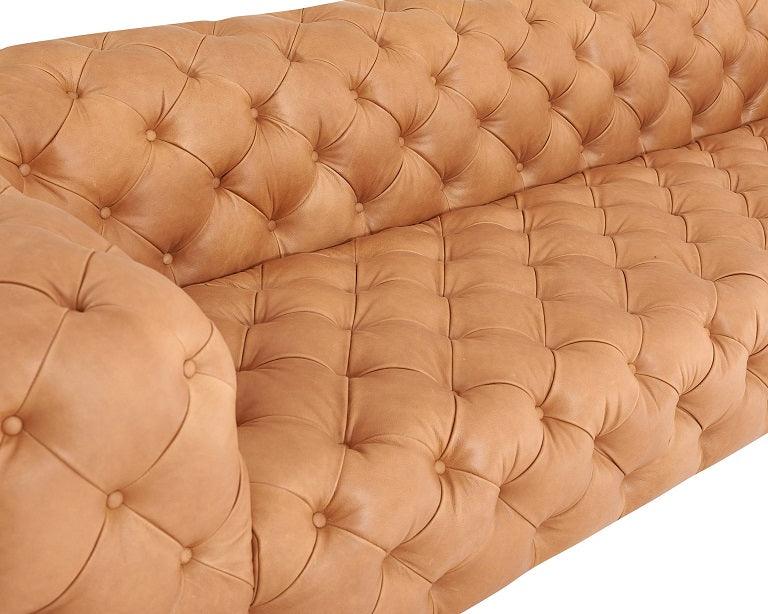 Divani Casa Dexter Transitional Italian Leather Tufted Sofa