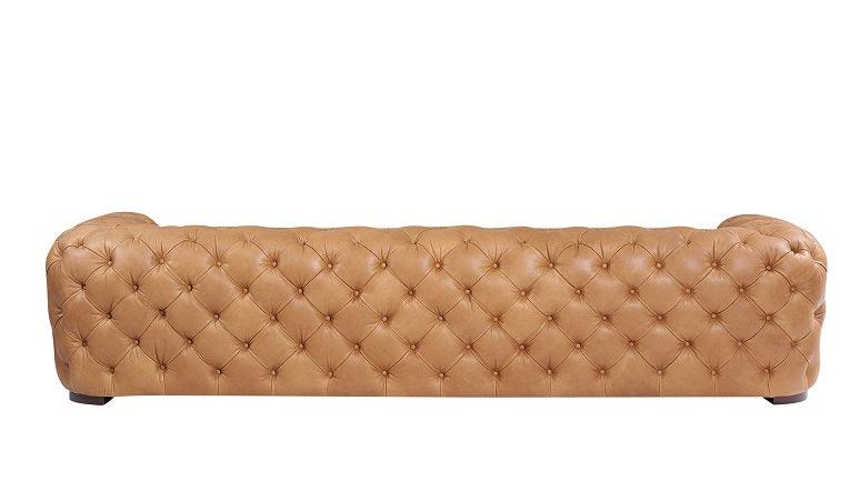 Divani Casa Dexter Transitional Italian Leather Tufted Sofa