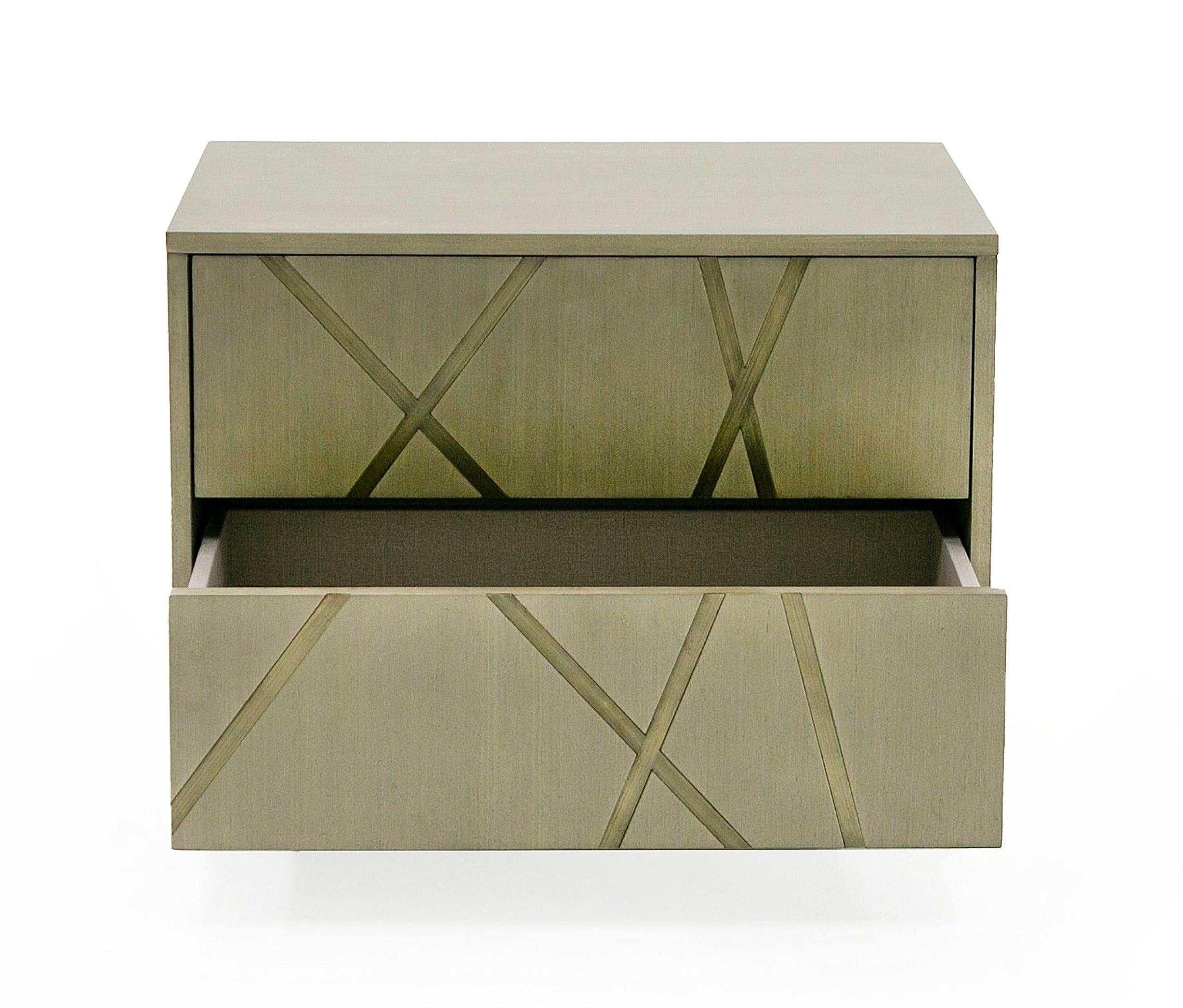 Modrest Nixa Modern Wide Birch Brushed Nightstand