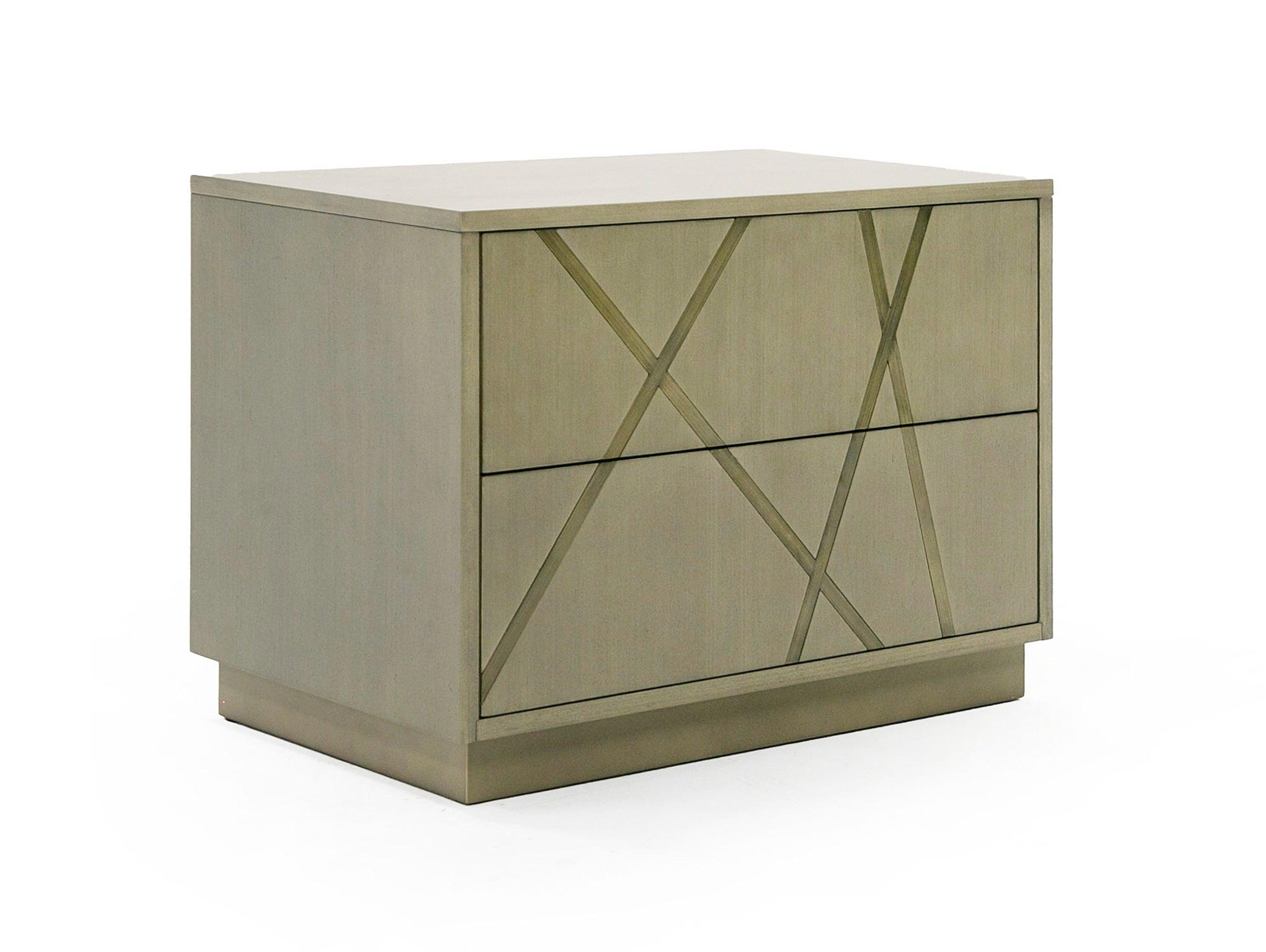 Modrest Nixa Modern Wide Birch Brushed Nightstand