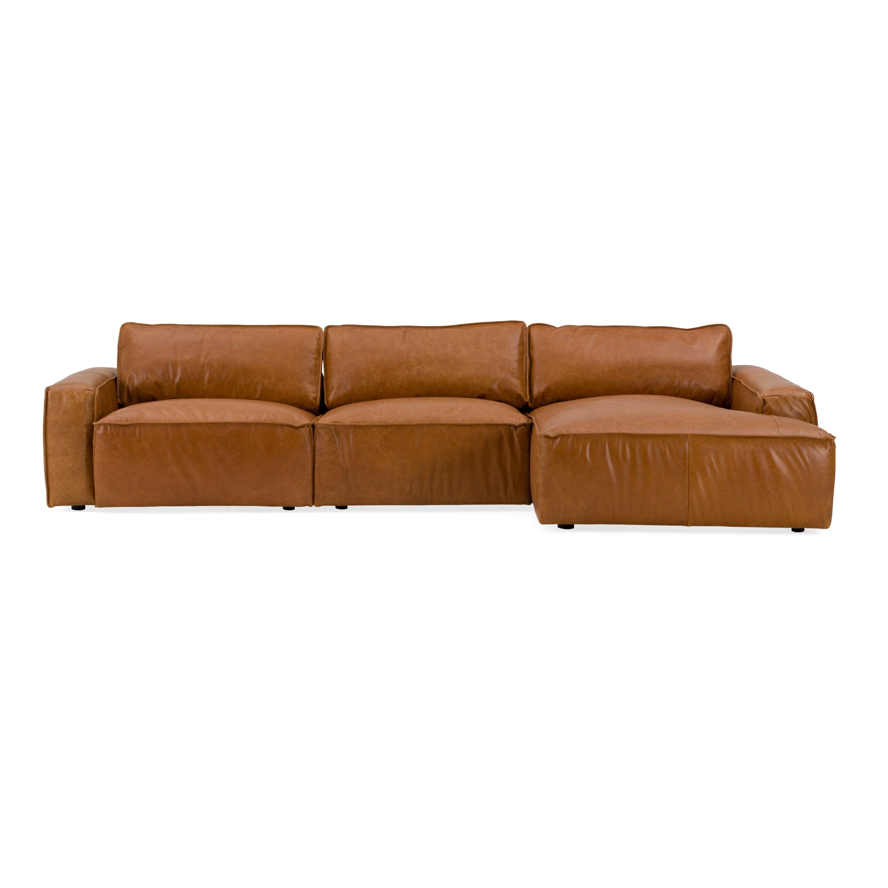 Modrest Cambria Modern RAF Leather Sectional Sofa