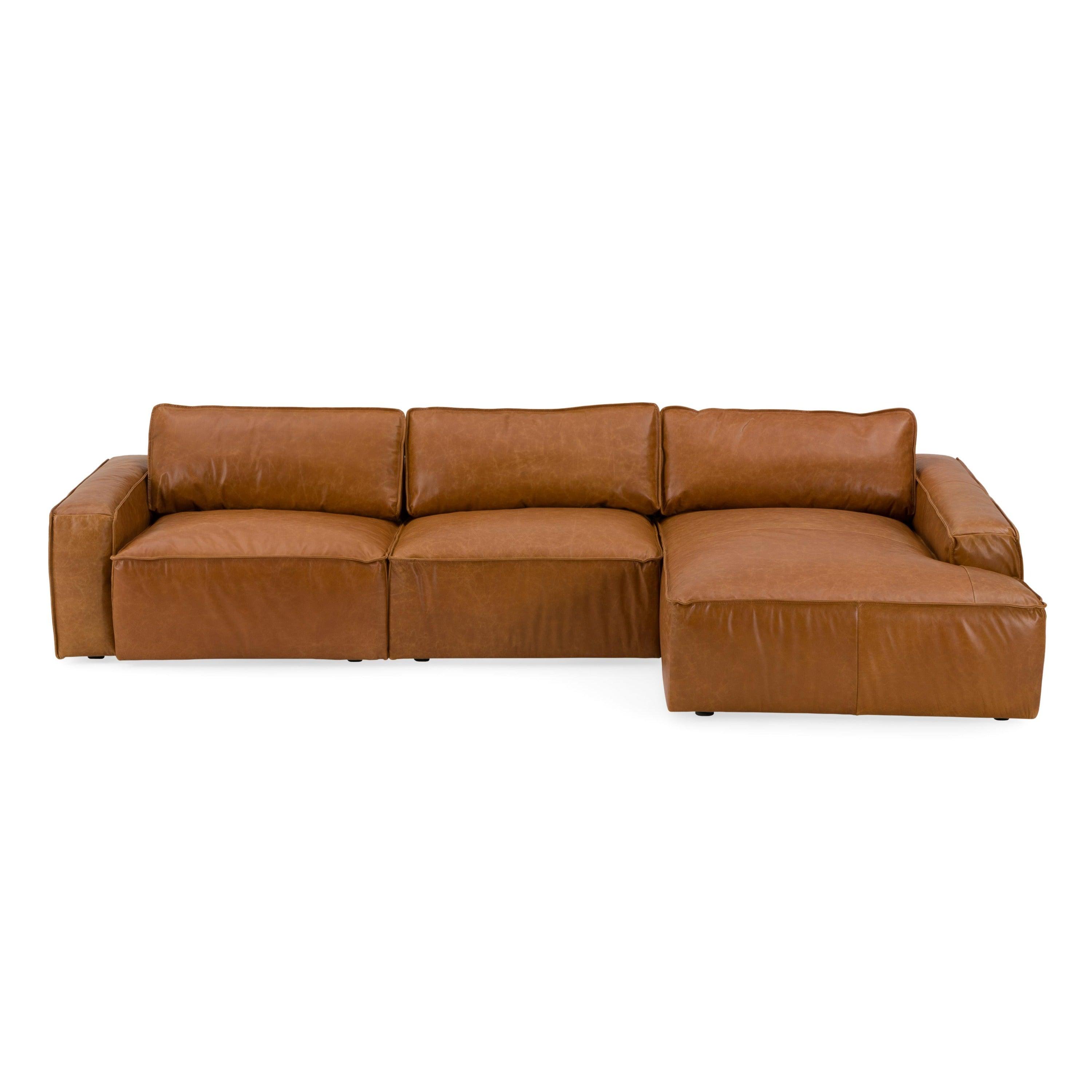 Modrest Cambria Modern RAF Leather Sectional Sofa