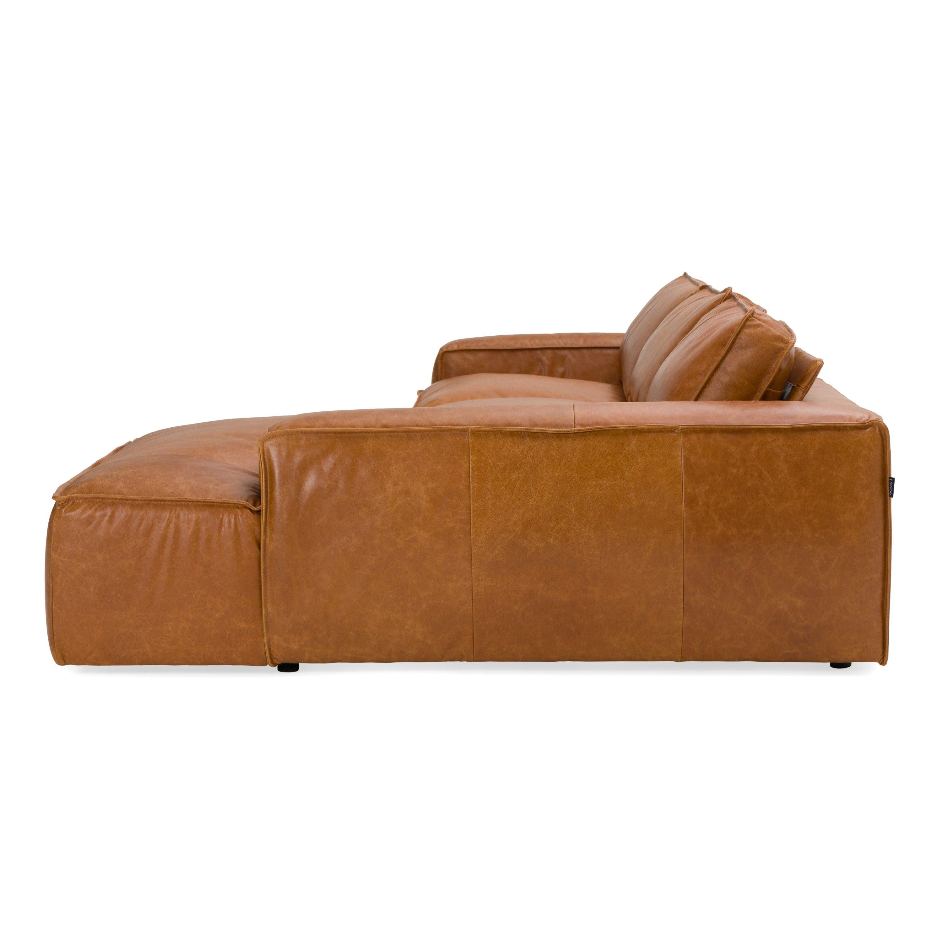 Modrest Cambria Modern RAF Leather Sectional Sofa