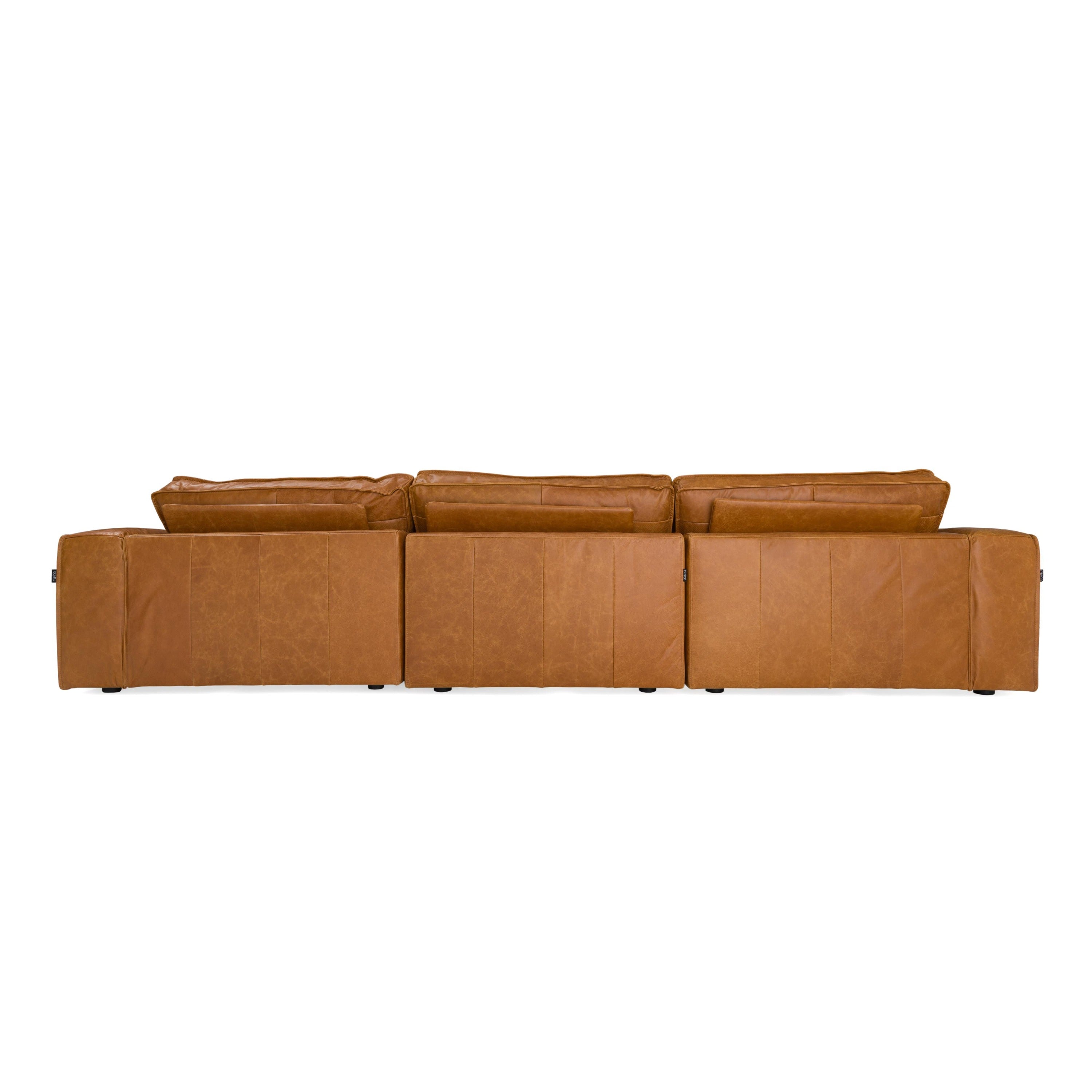 Modrest Cambria Modern RAF Leather Sectional Sofa