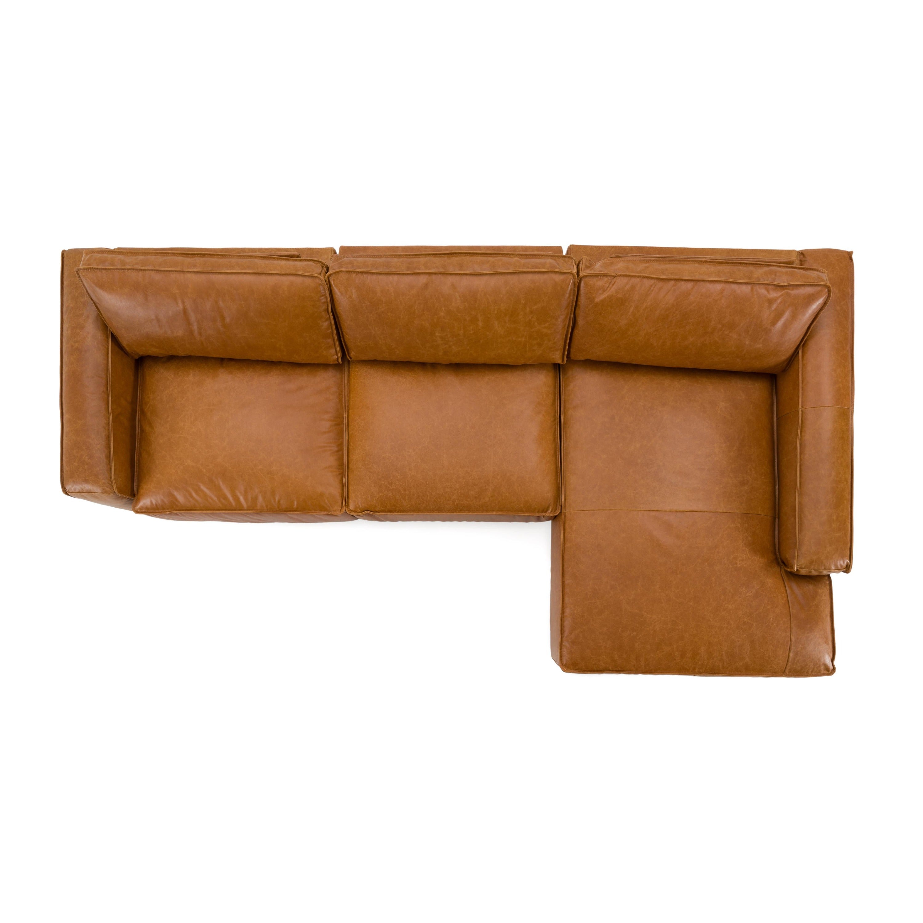 Modrest Cambria Modern RAF Leather Sectional Sofa