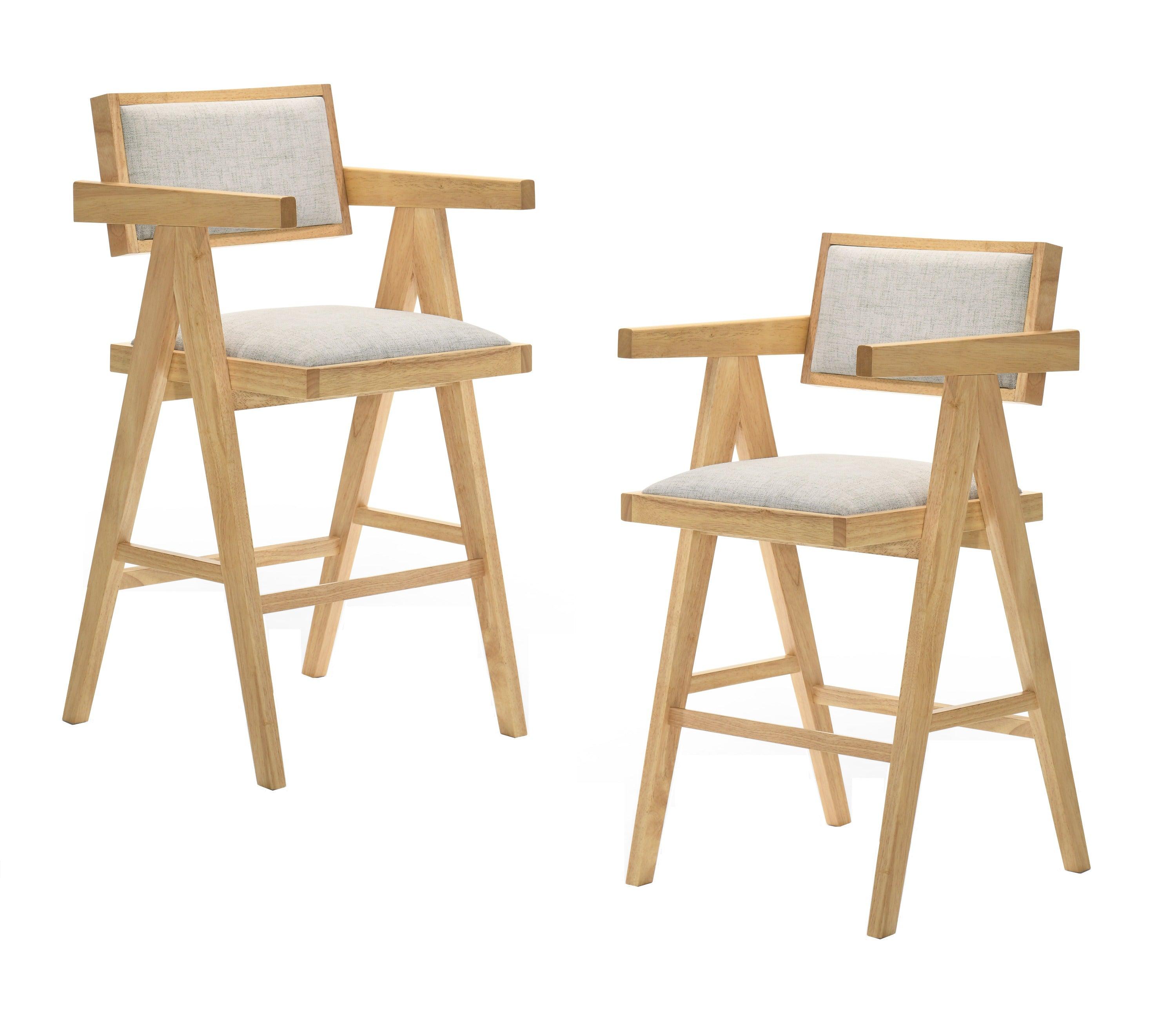 Modrest Fern Modern Natural and Counter Stool Set of 2