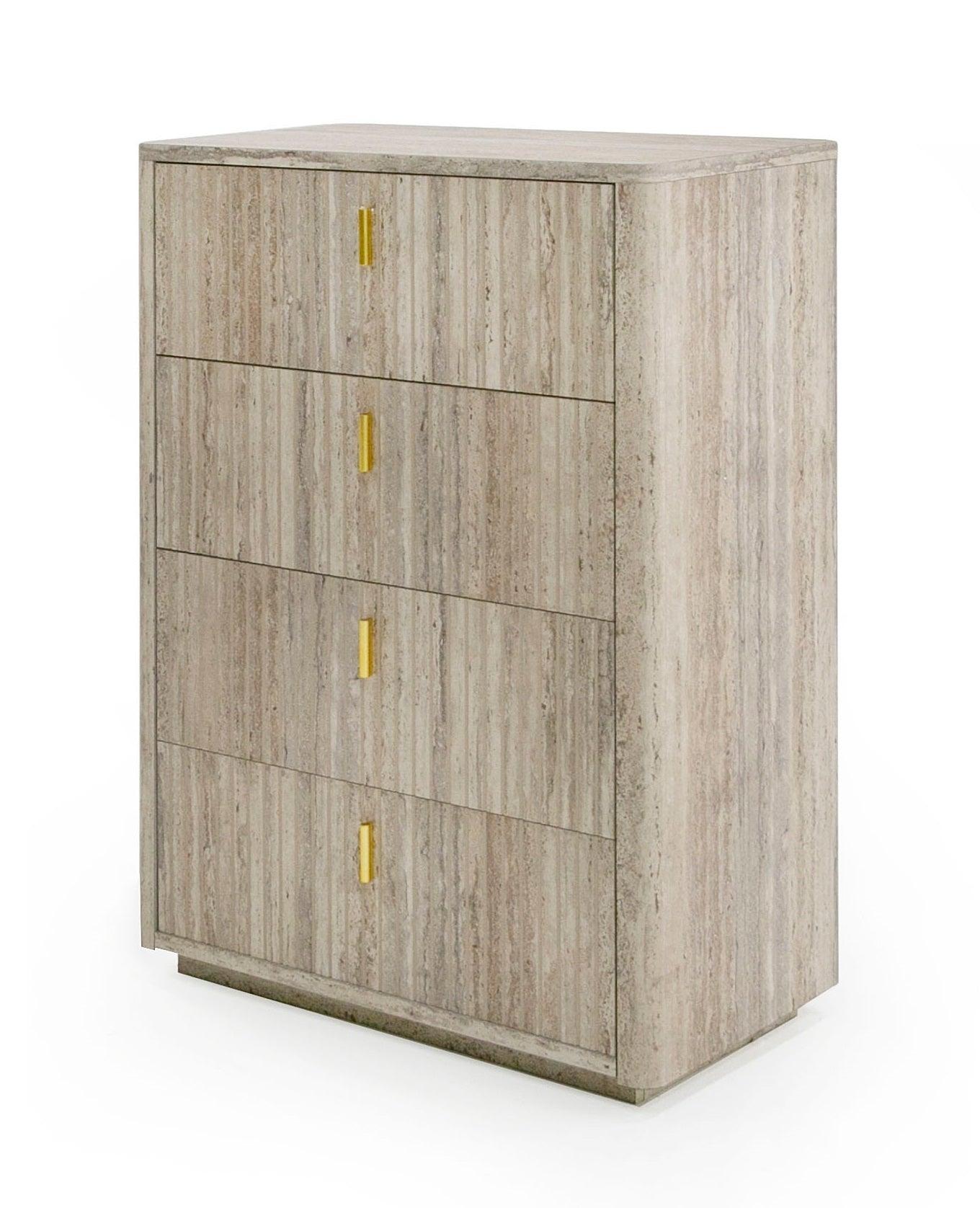 Nova Domus Roma Modern Faux Travertine Chest