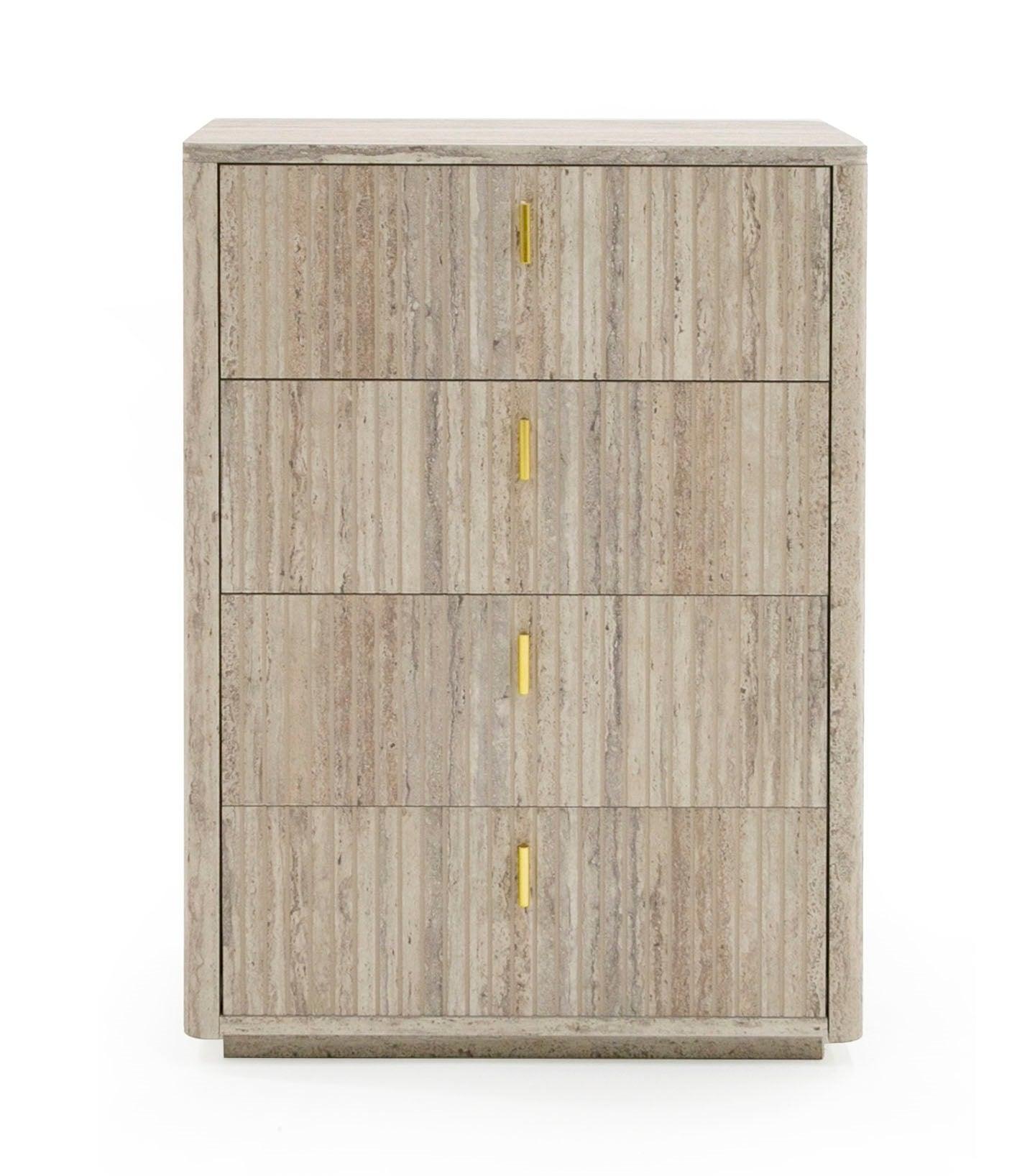 Nova Domus Roma Modern Faux Travertine Chest