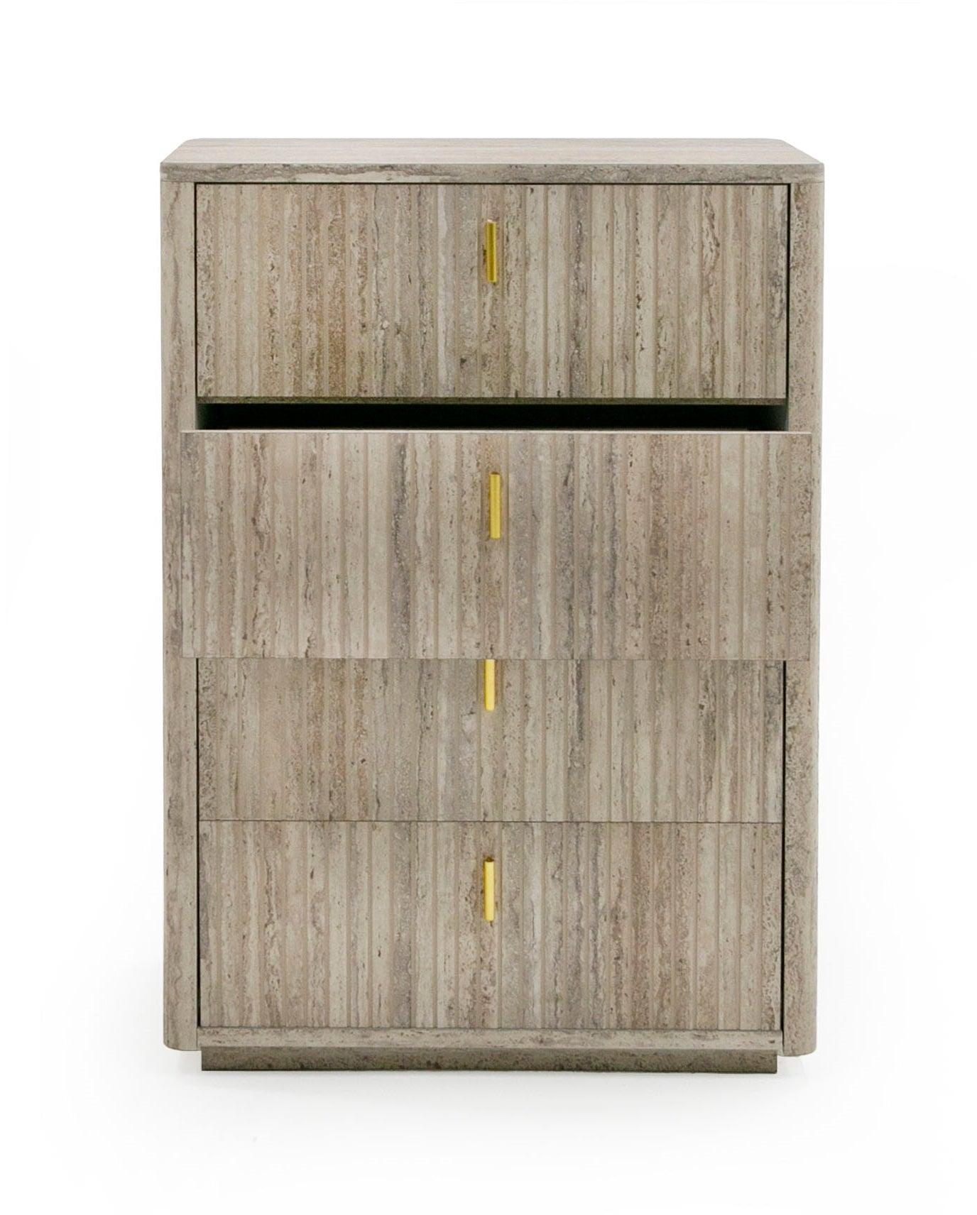 Nova Domus Roma Modern Faux Travertine Chest