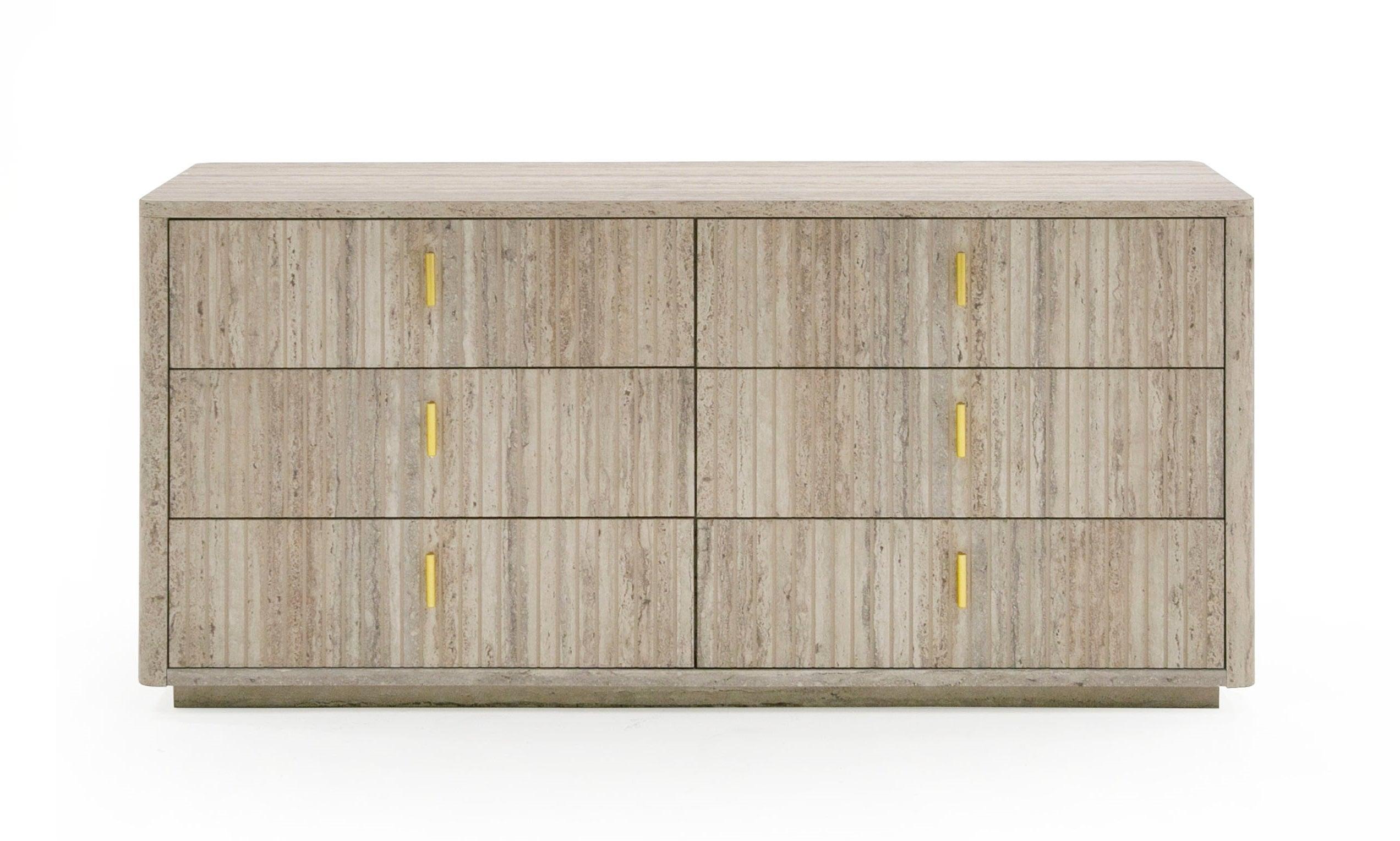 Nova Domus Roma Modern Faux Travertine Dresser