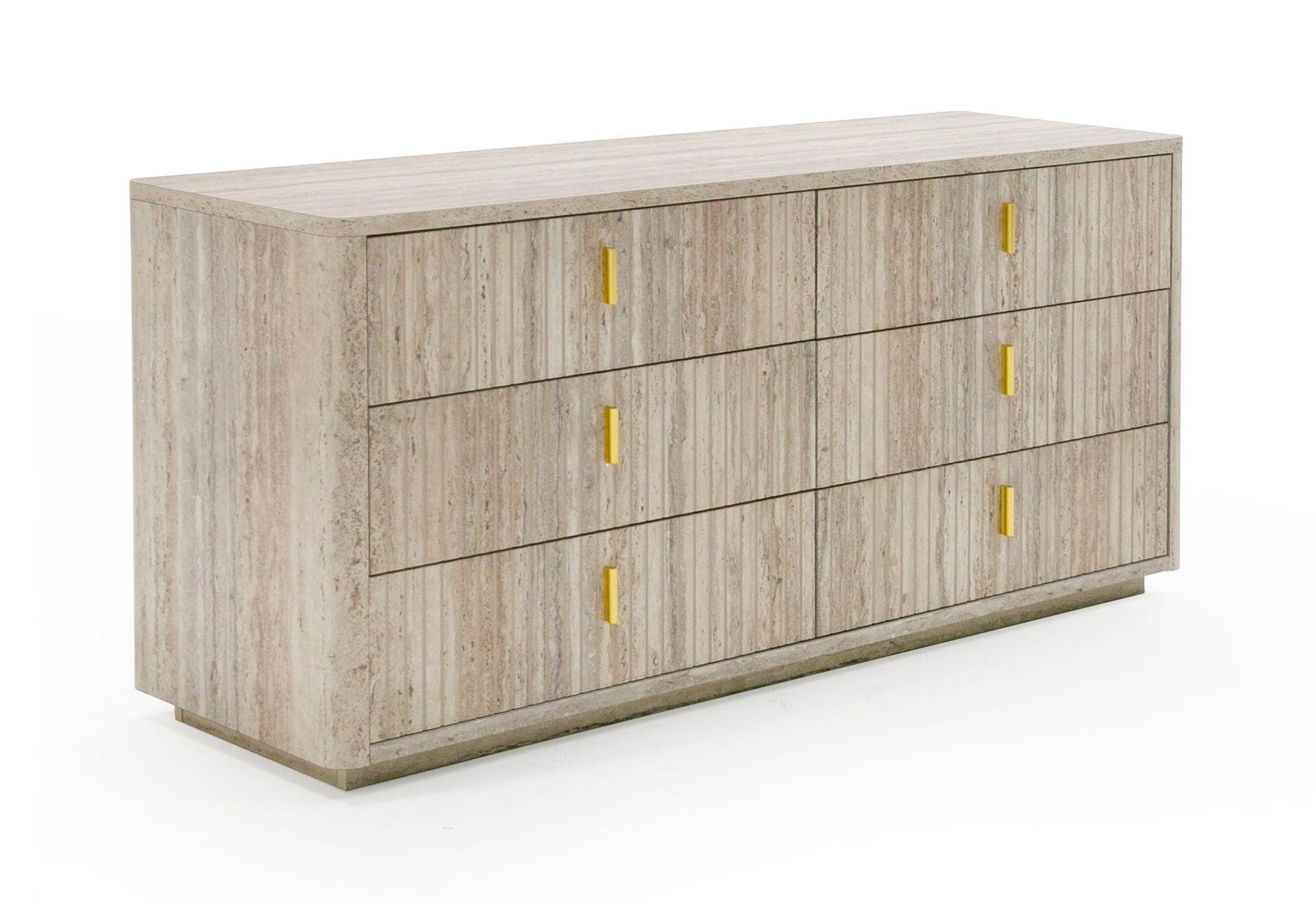 Nova Domus Roma Modern Faux Travertine Dresser