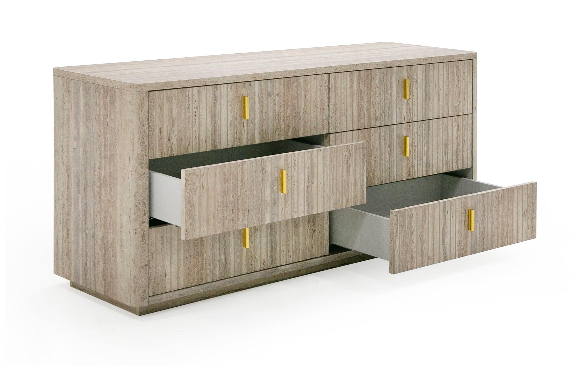 Nova Domus Roma Modern Faux Travertine Dresser