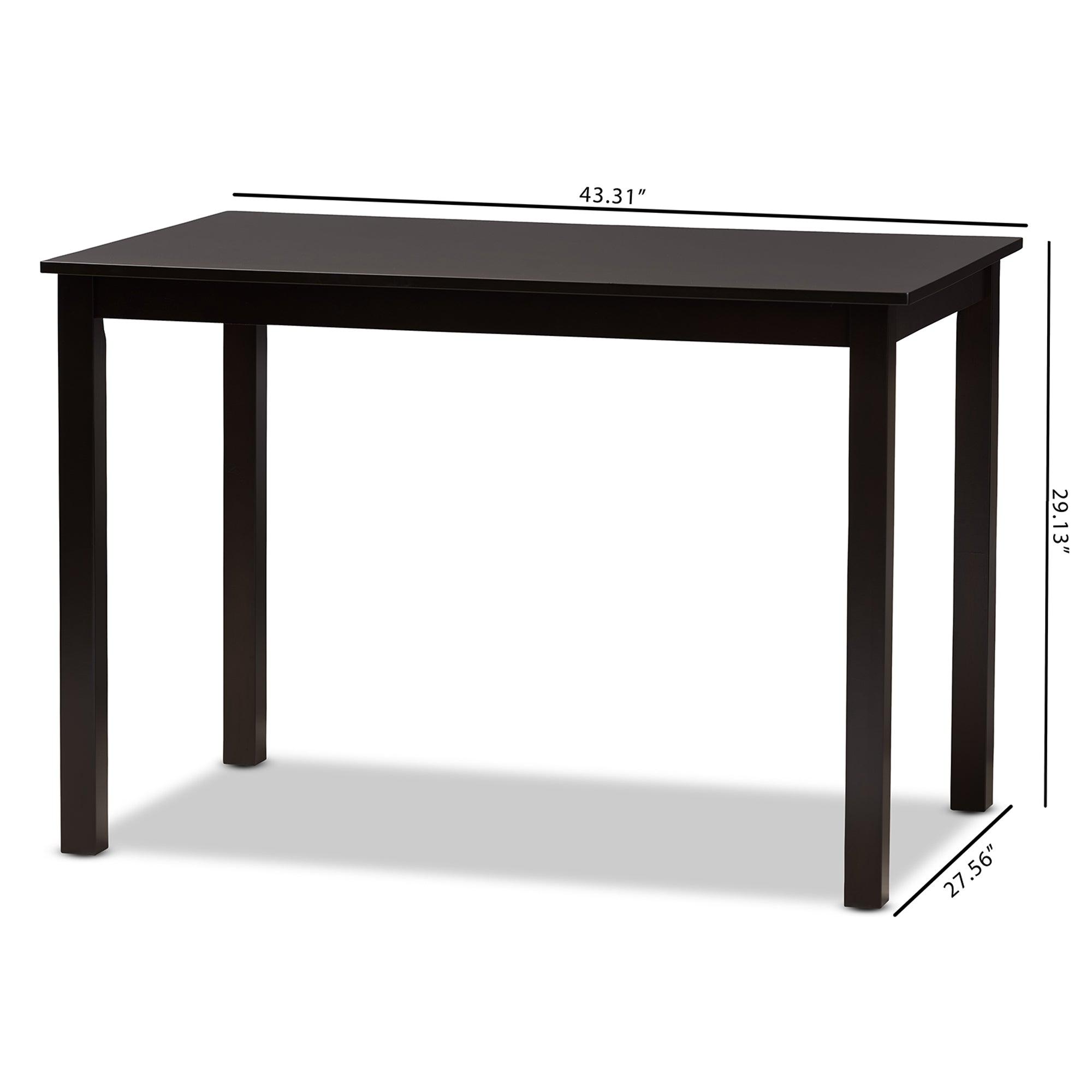 Eveline Modern Espresso Finished Wood 43-Inch Dining Table