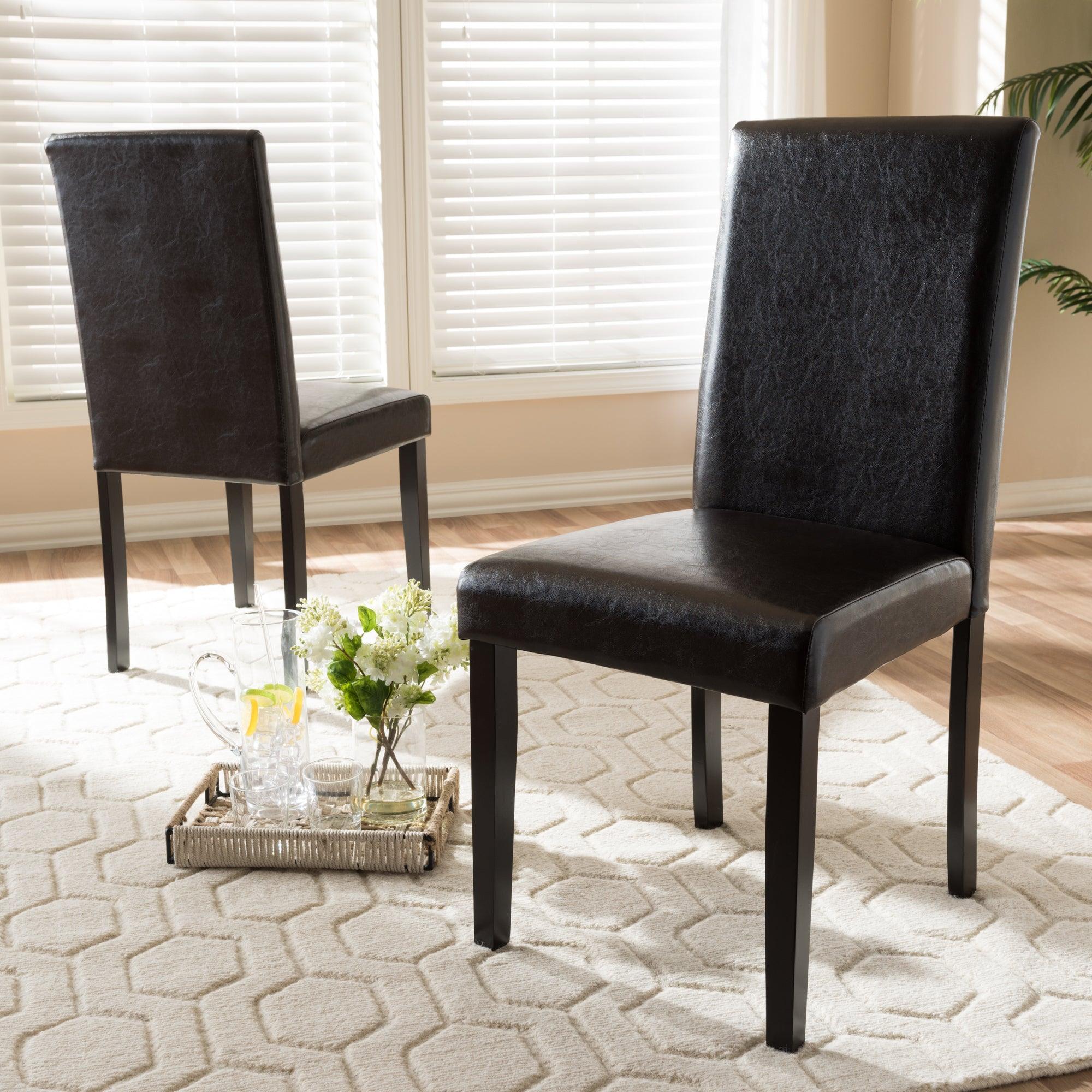 Mia Modern and Contemporary Faux Leather Upholstered Dining Chair (Set of 2)