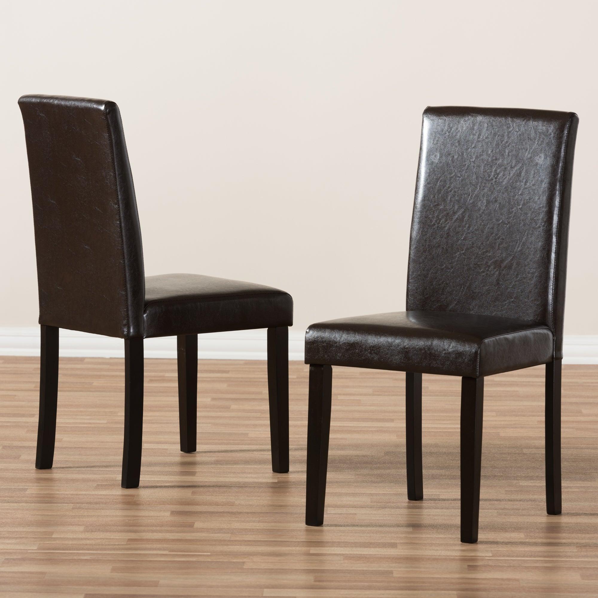 Mia Modern and Contemporary Faux Leather Upholstered Dining Chair (Set of 2)