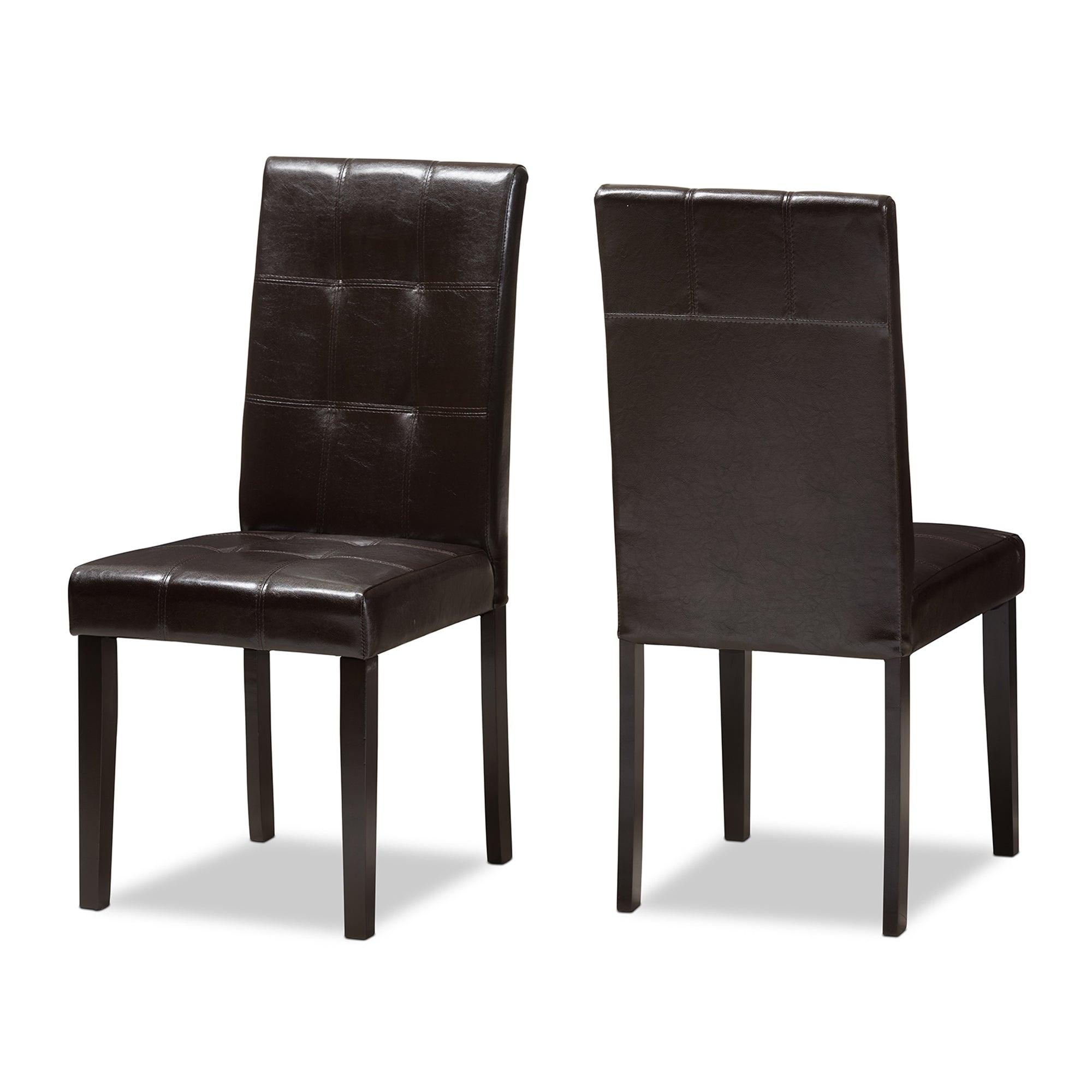 Avery Modern and Contemporary Faux Leather Upholstered Dining Chair (Set of 2)