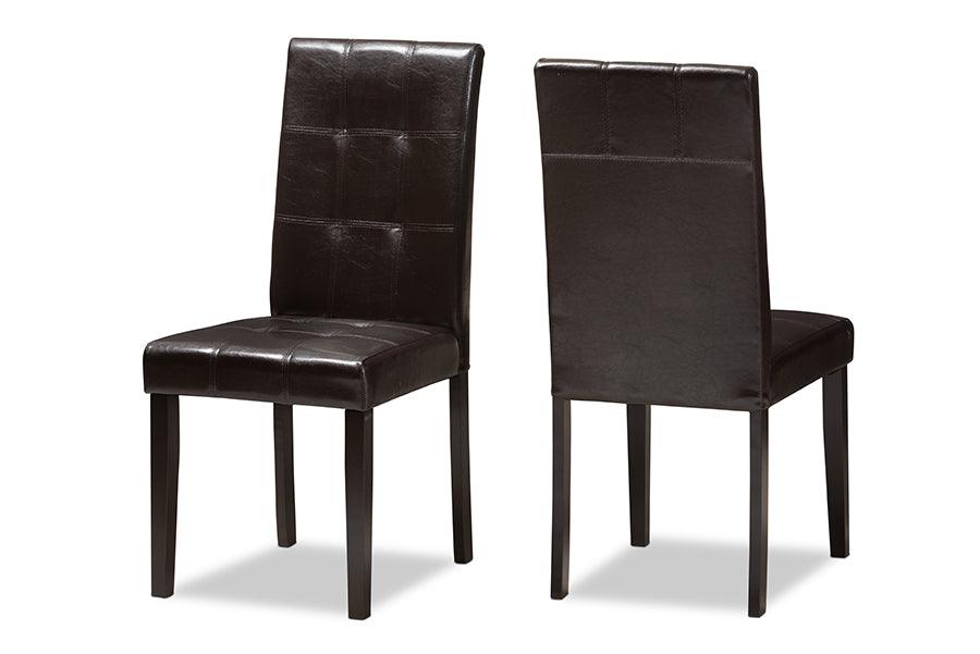 Avery Modern and Contemporary Faux Leather Upholstered Dining Chair (Set of 2)