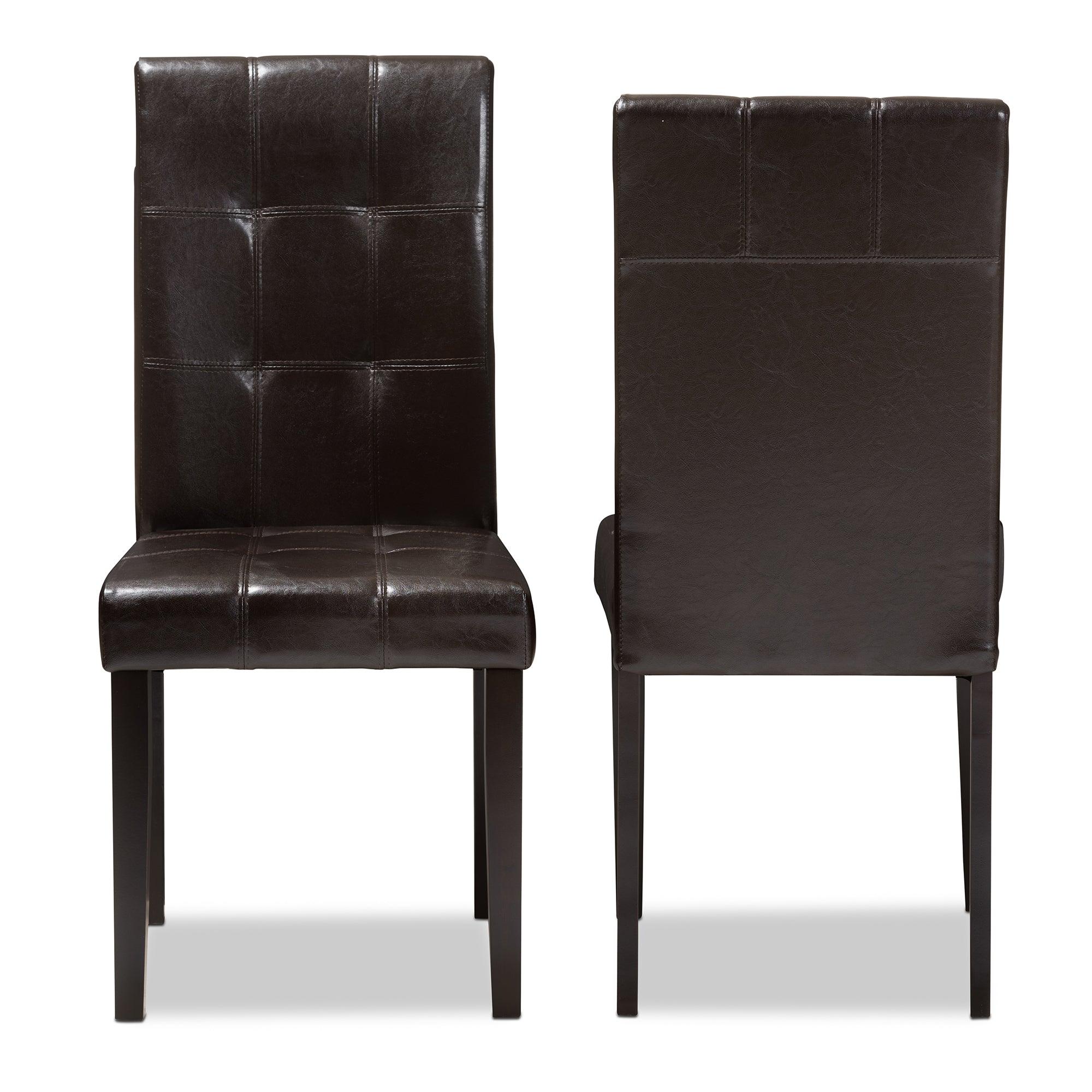 Avery Modern and Contemporary Faux Leather Upholstered Dining Chair (Set of 2)