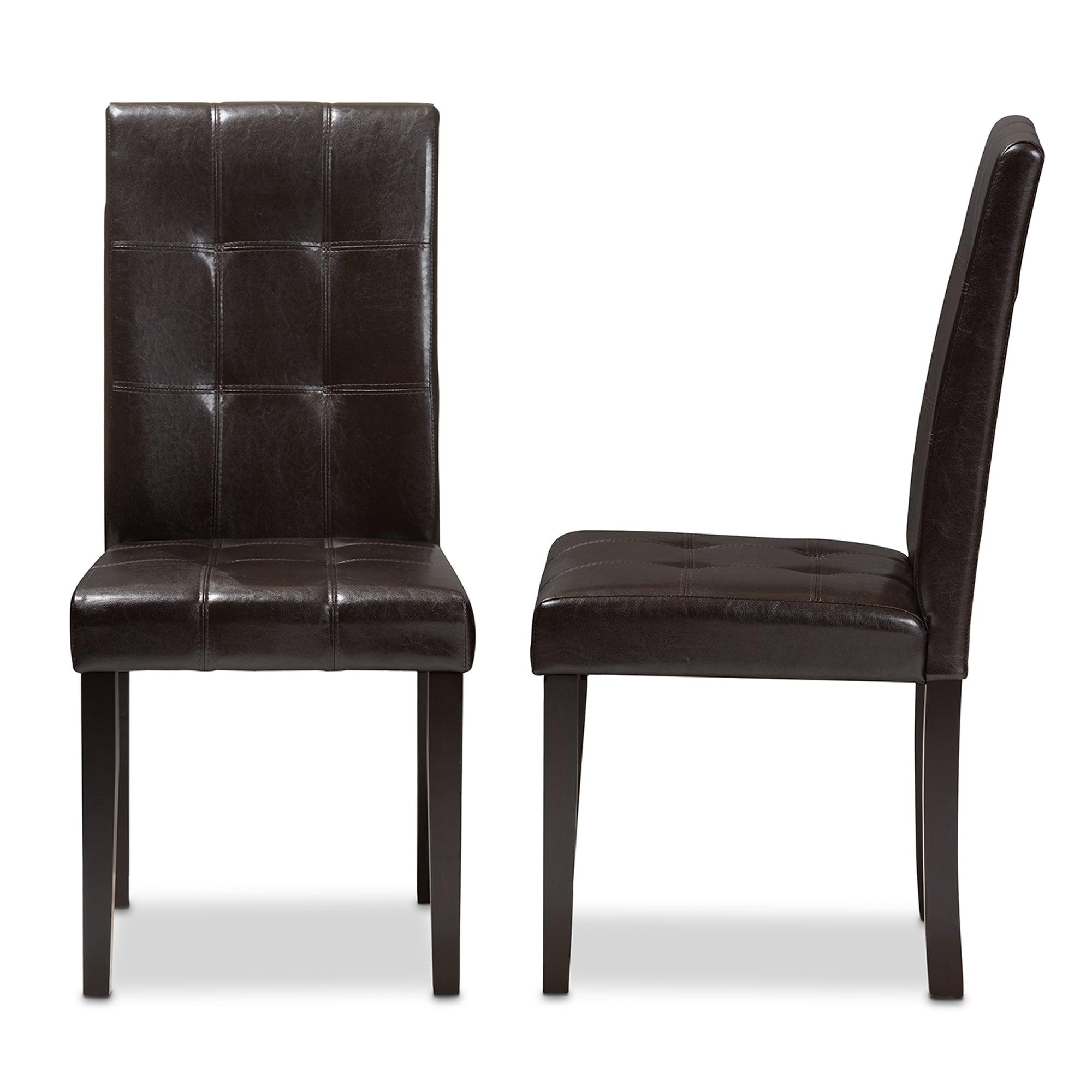 Avery Modern and Contemporary Faux Leather Upholstered Dining Chair (Set of 2)