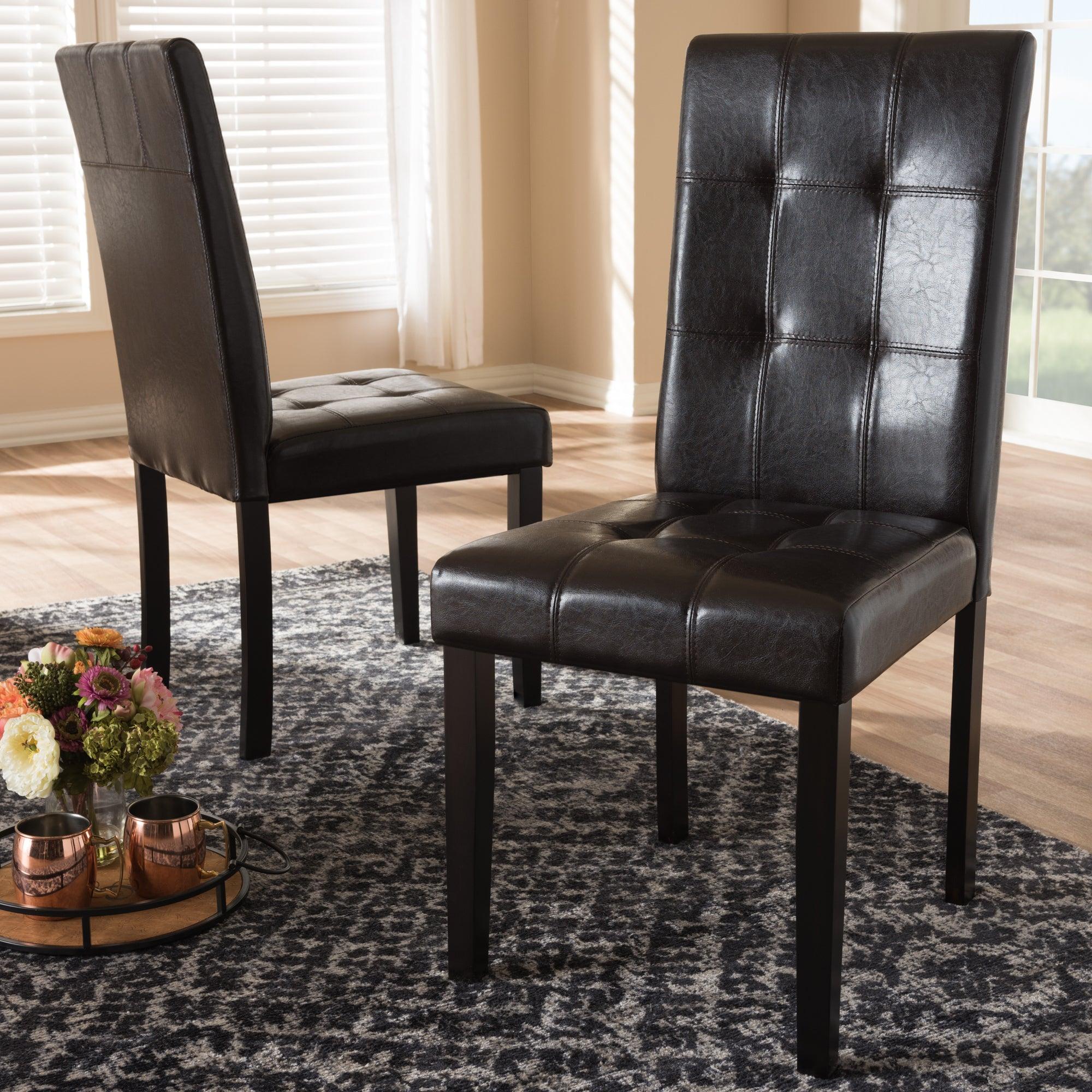 Avery Modern and Contemporary Faux Leather Upholstered Dining Chair (Set of 2)