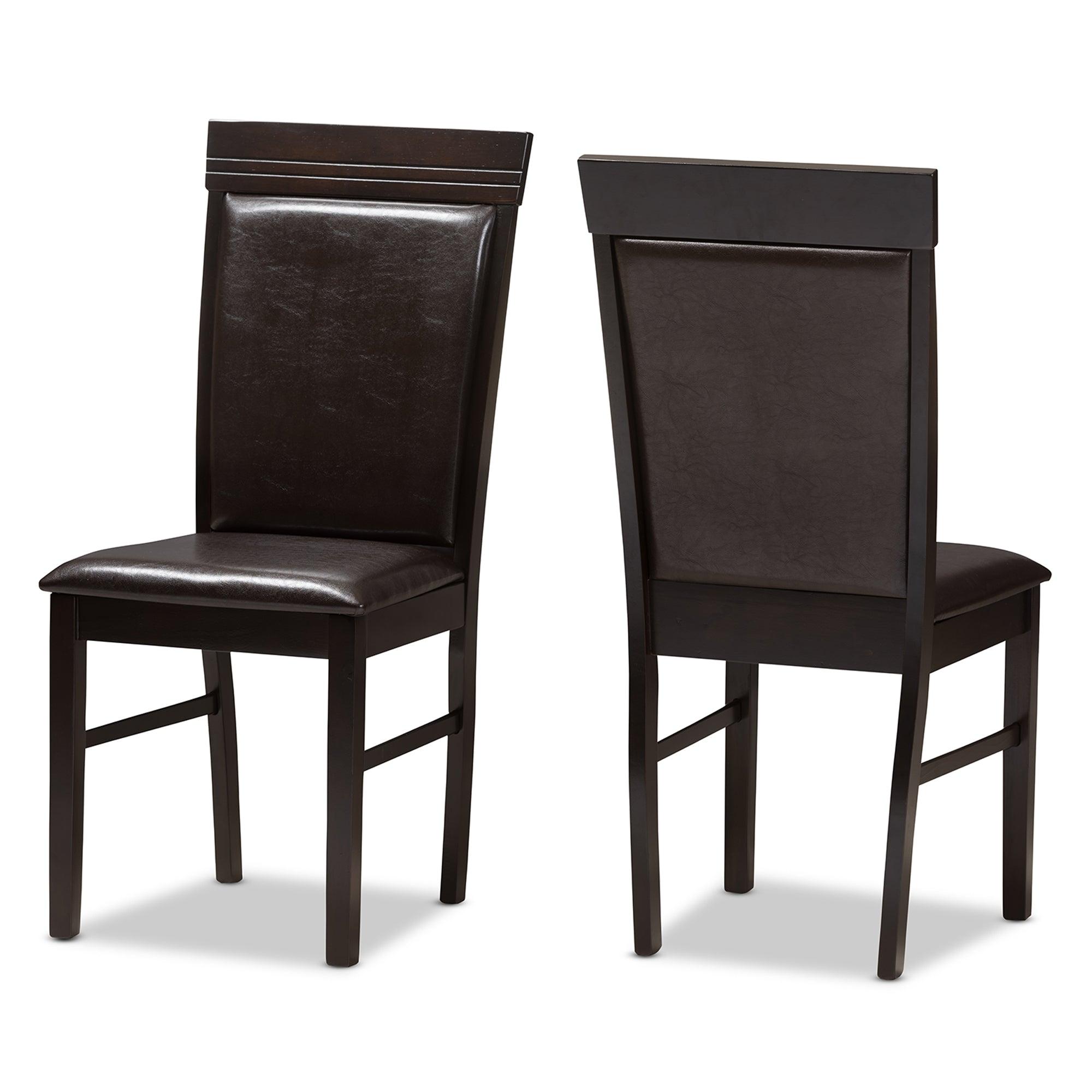 Thea Modern and Contemporary Faux Leather Upholstered Dining Chair (Set of 2)