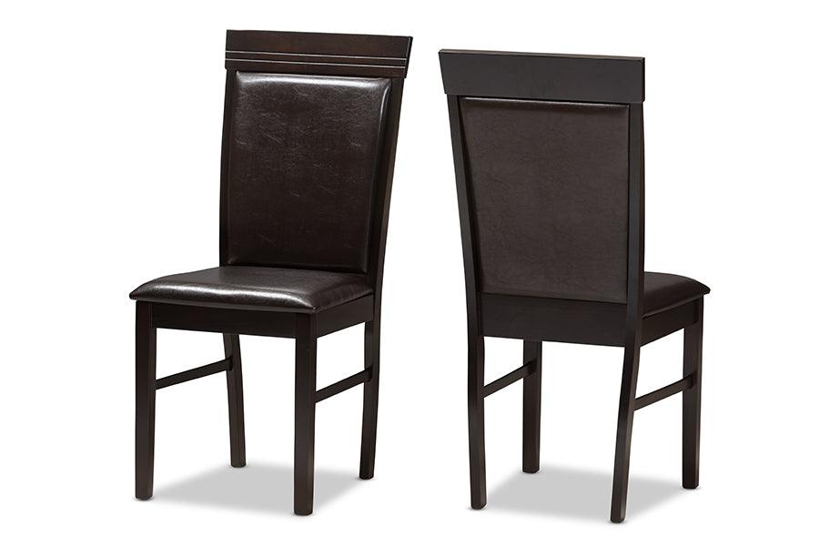 Thea Modern and Contemporary Faux Leather Upholstered Dining Chair (Set of 2)