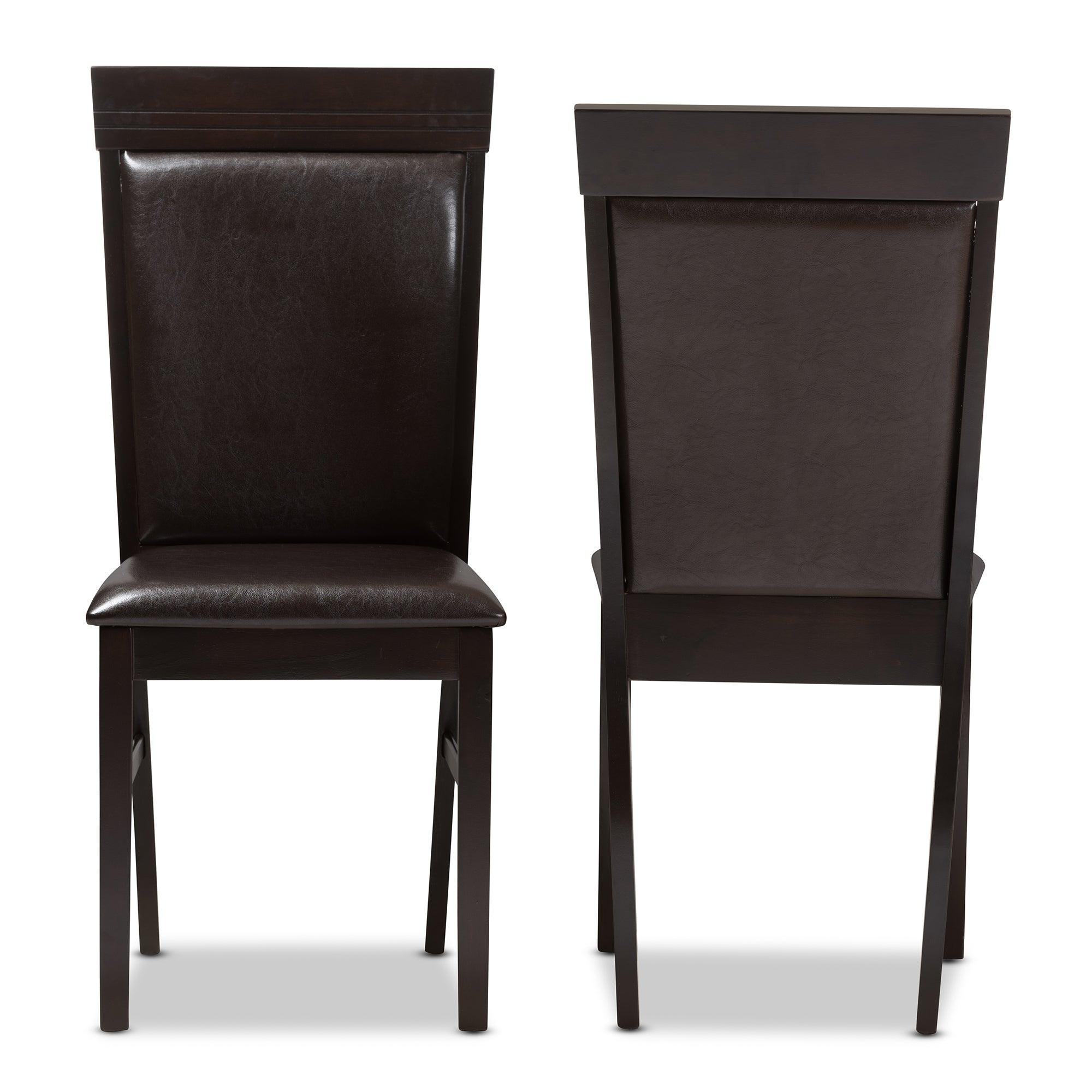 Thea Modern and Contemporary Faux Leather Upholstered Dining Chair (Set of 2)